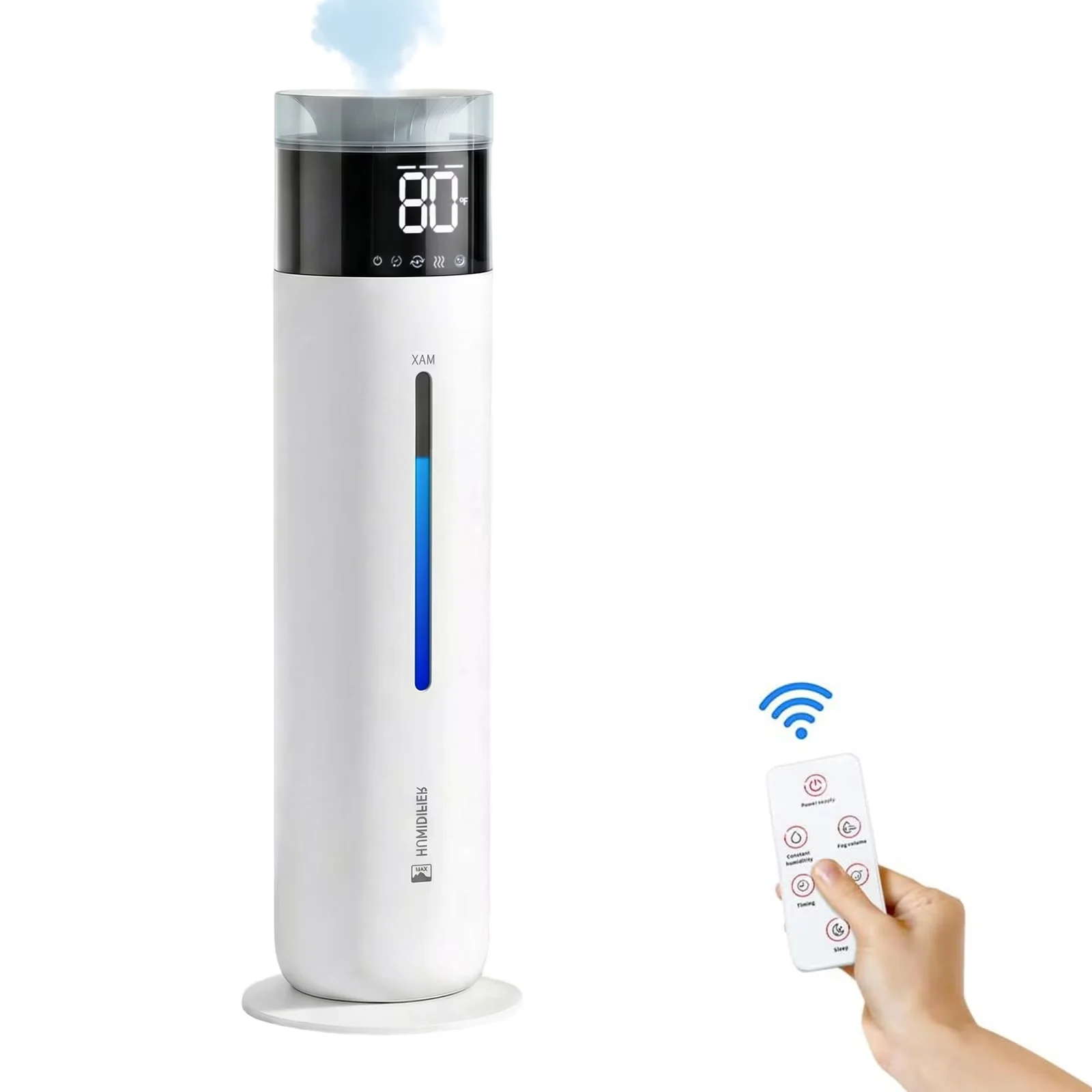 Premium Humidifier with Adjustable Humidistat, Automatic Shut-Off, Timer - White Model D8F09C