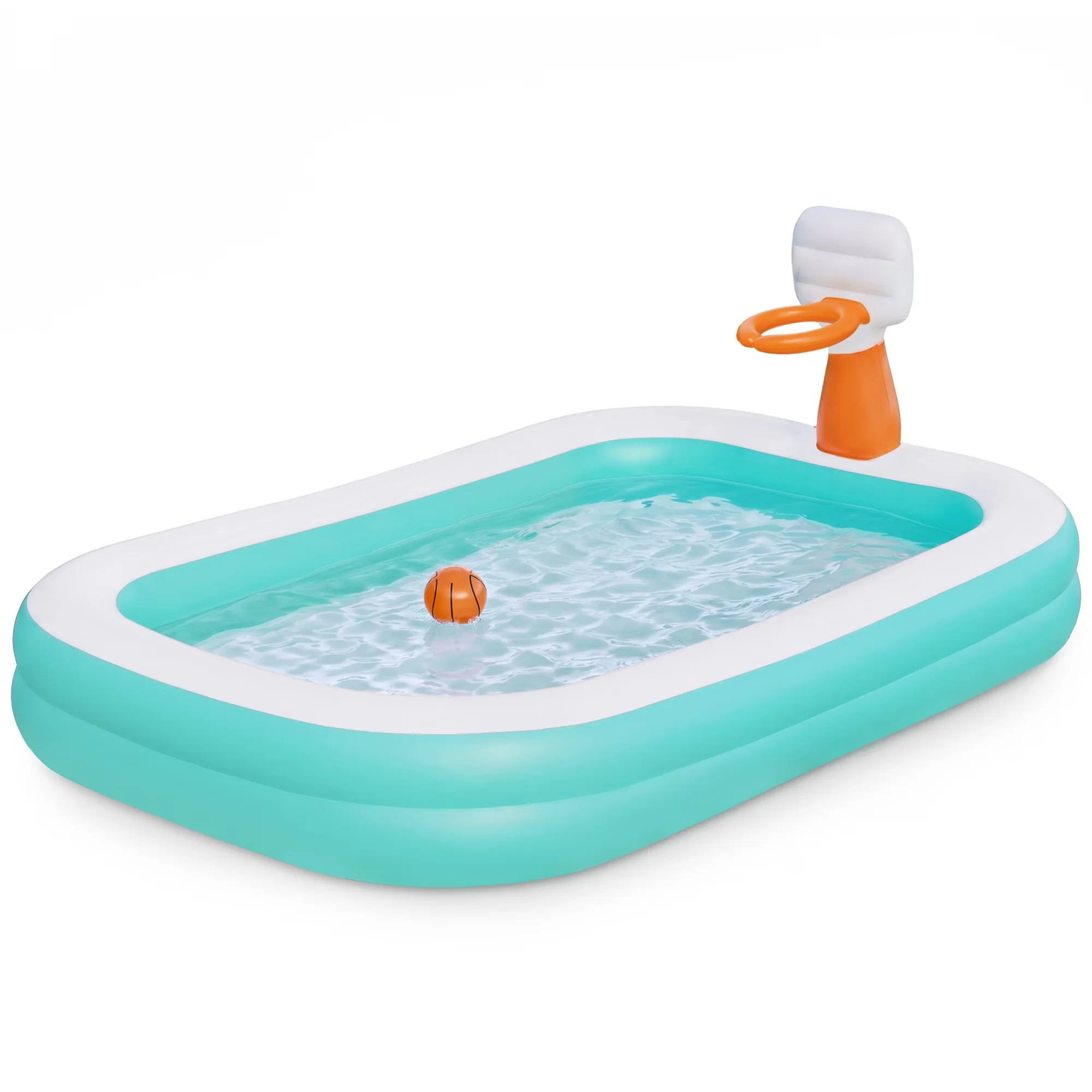 Durable Inflatable Pool with Puncture Resistant, Basketball Game, H2OGO! Family - Blue Model 430E42