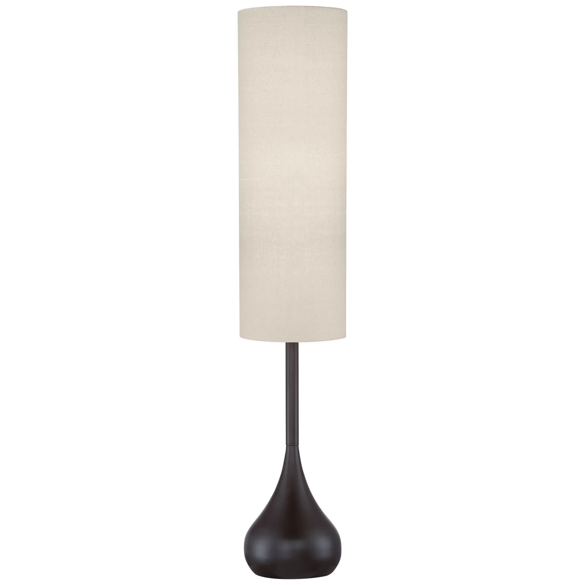 Stylish Floor Lamp with Incandescent, Standard Lamps, Smart Socket Bronze Beige Cylinder Shade - Metal Brown for Living Room Model C242B3