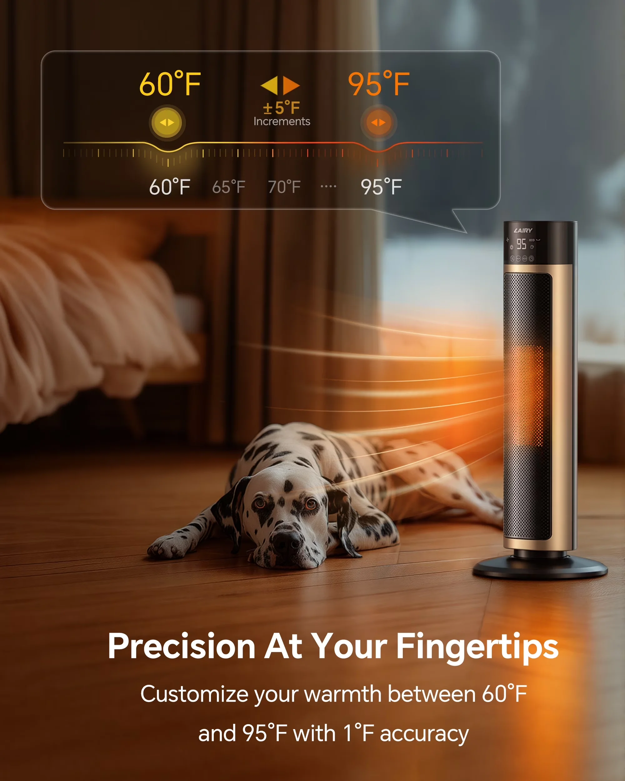 Durable Portable And Electric Space Heater with 1500W, Temperature Controlled - Black Model BC8352