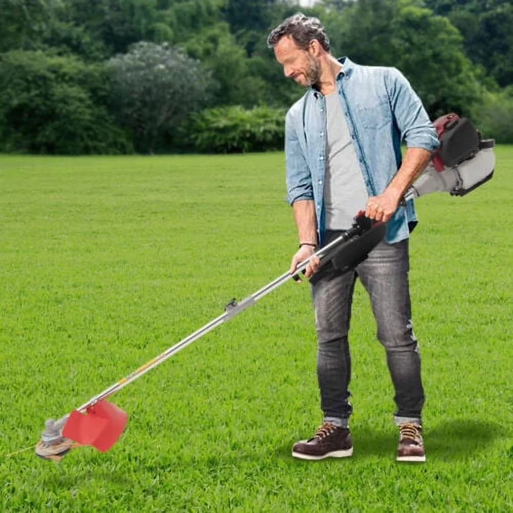 Sleek String Trimmer with 22&2.7oz Fuel Tank - Red 88CC - Space-Saving Design Model 751C68