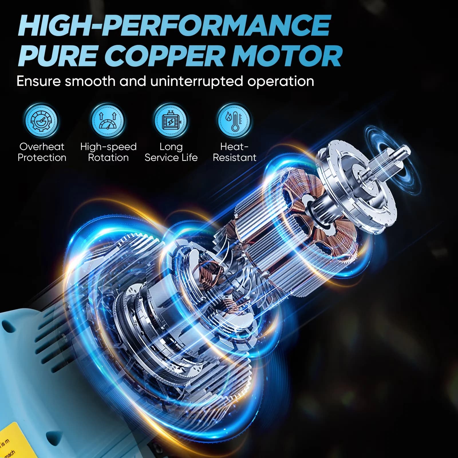 Durable Chainsaw with Battery, 22V, Anti-Vibration - Blue - Residential Grade Model 8793D7