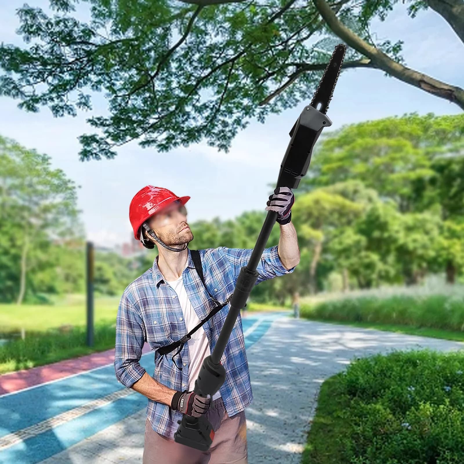 Sleek Pole Saw with Battery, Process: High-temperature Quenching, Assembly Required: Yes - Black Model 6C075C