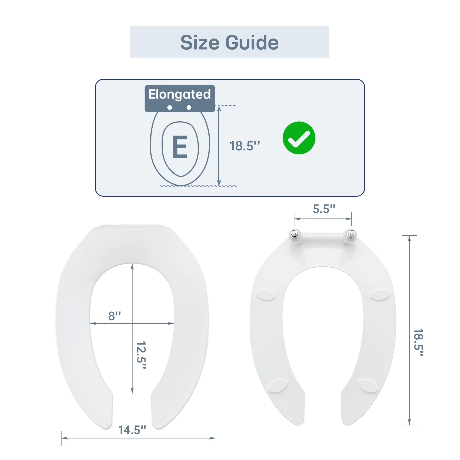 Professional Toilet Seats And Lid with Soft Close, Easy To Install, Durable Plastic - Plastic White Model AB9273