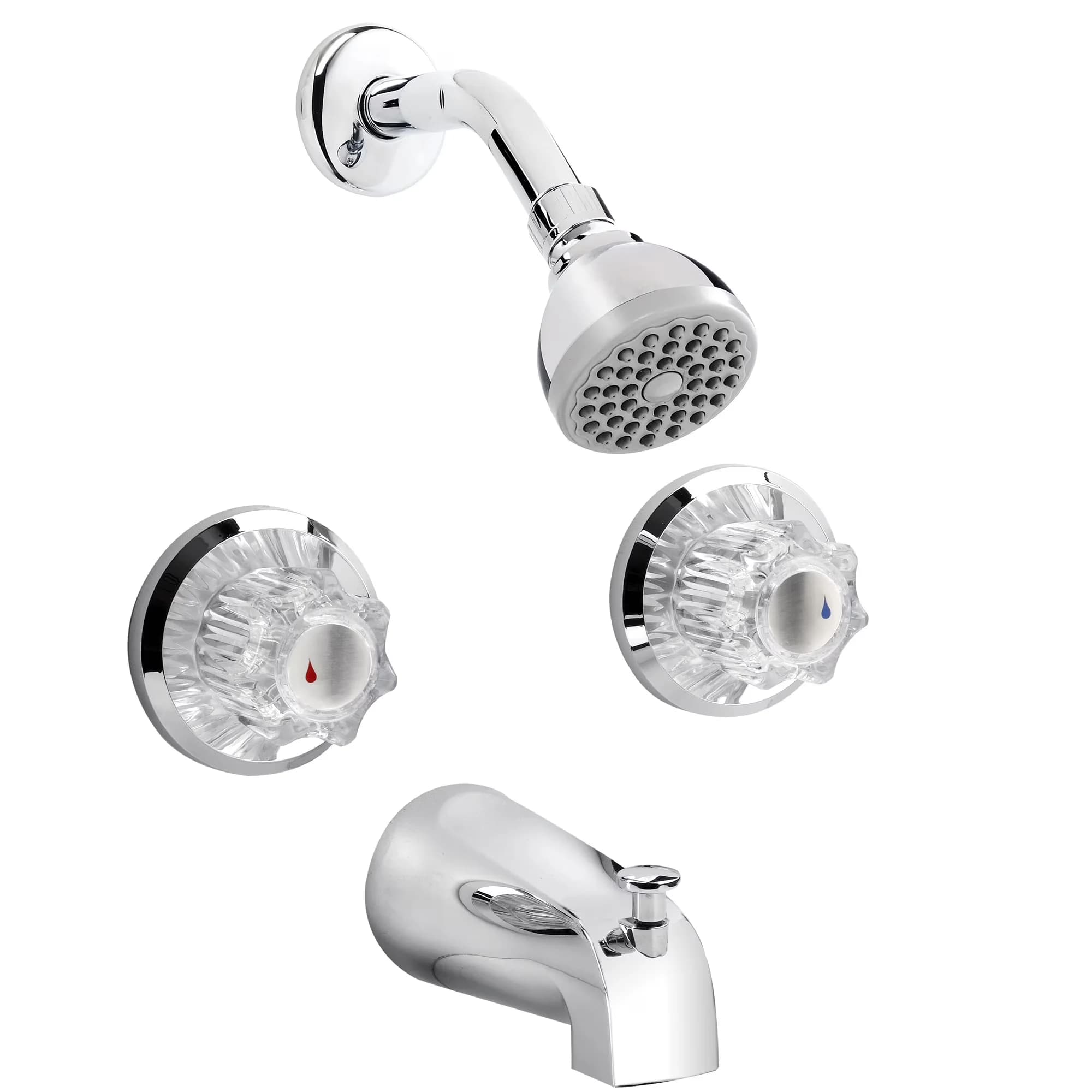 Modern Shower Head with Water Saver, Adjustable, Limited Lifetime Warranty - Metal Silver Model 3C76F2