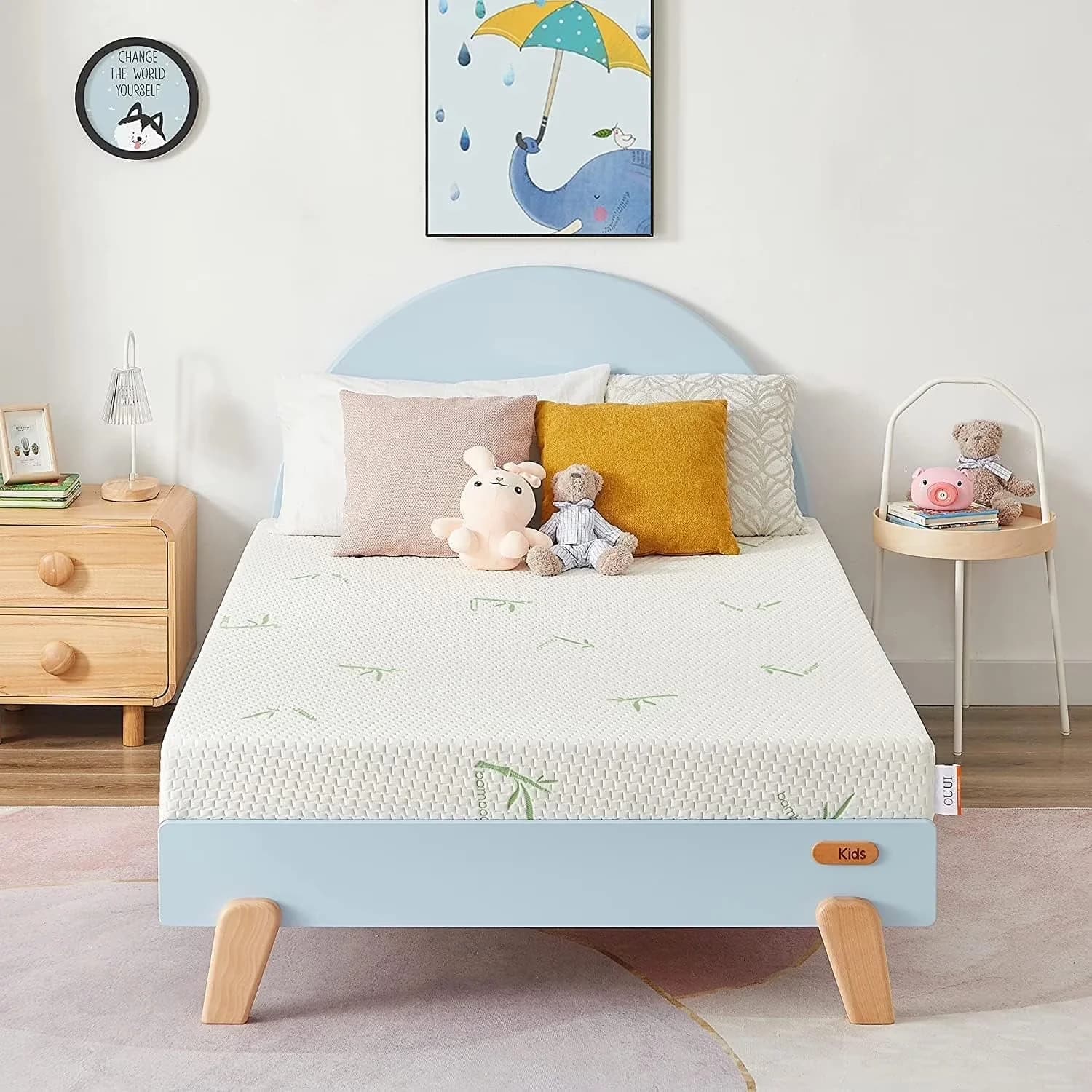Compact Mattresses Accessory with Mattress-In-A-Box, Breathable Bamboo Cover - White Memory Foam Model FA8A52