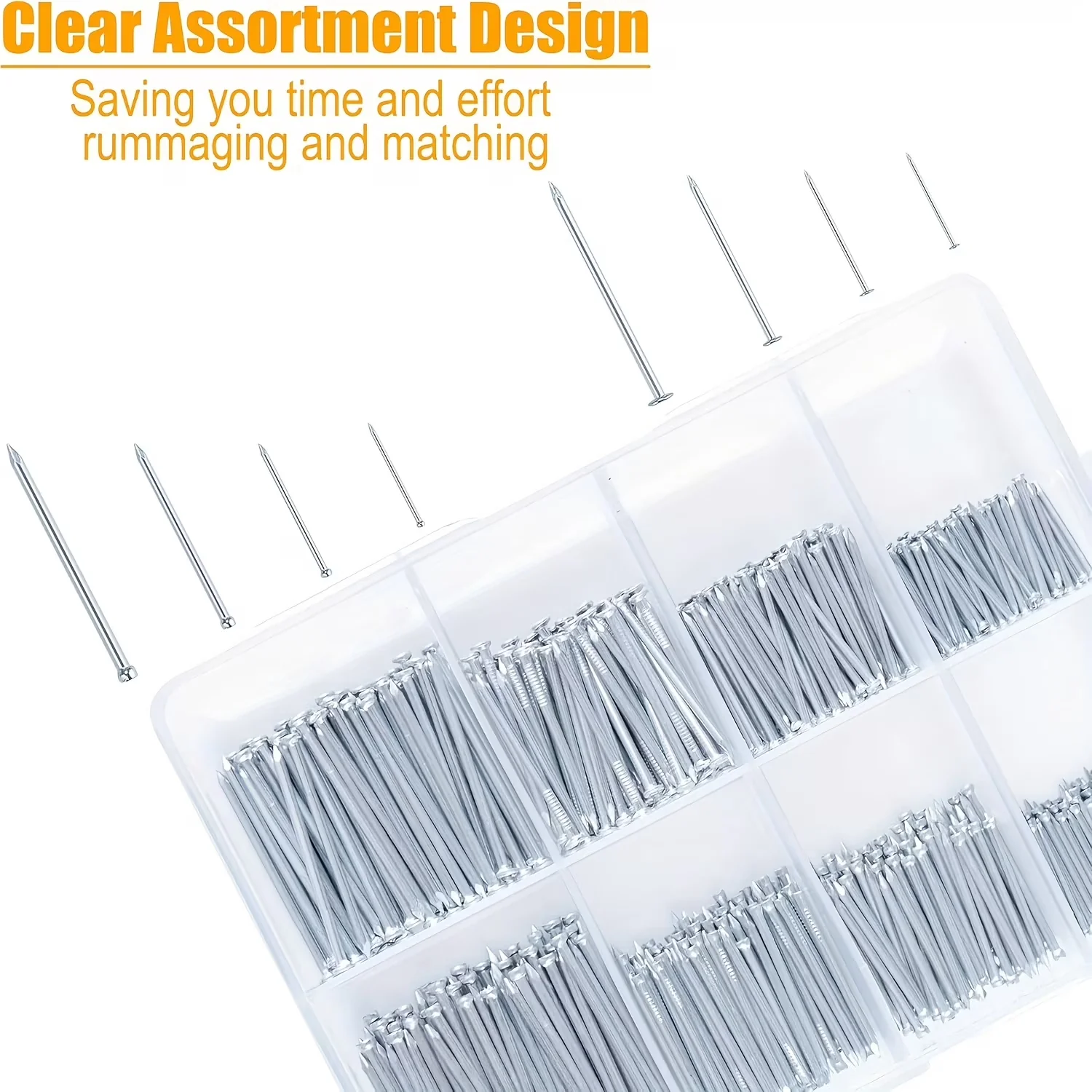 Quality Hand Tool Set with Magnetic, Rust Resistant, Chrome-Plated Nails - Steel for Home Model 62C686