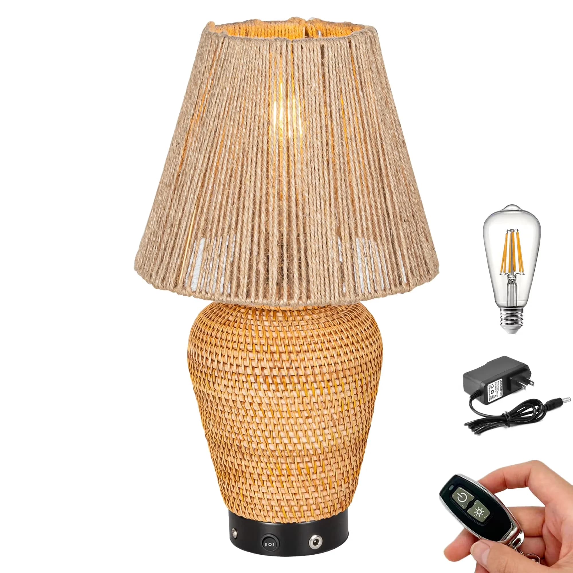 Lamp Reliable with LED, Battery, Cordless Table - Aluminum White for Office, Home Model 9A150B