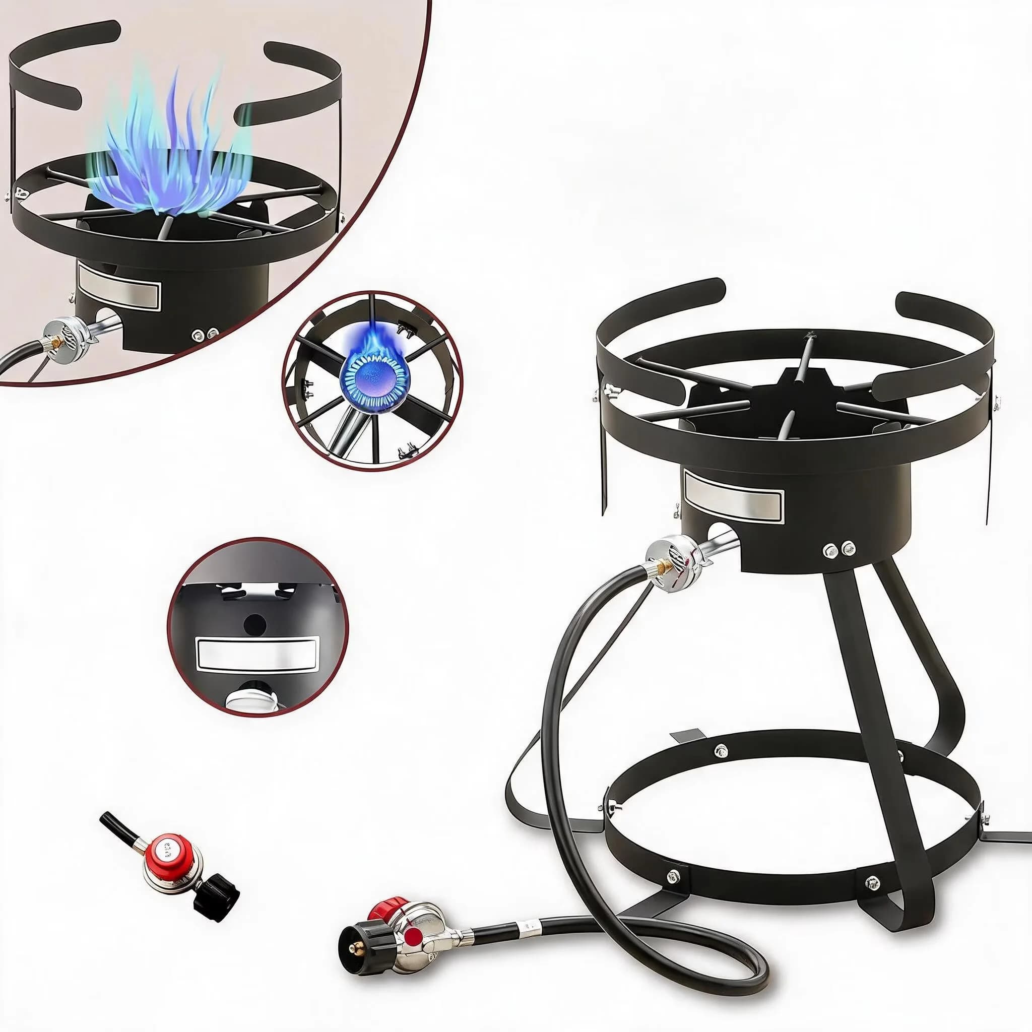 Outdoor Fryer Modern with 50000 BTU, 10 Qt Aluminum Propane Gas Fish Pot Kit - Aluminum Model 9BC1D8