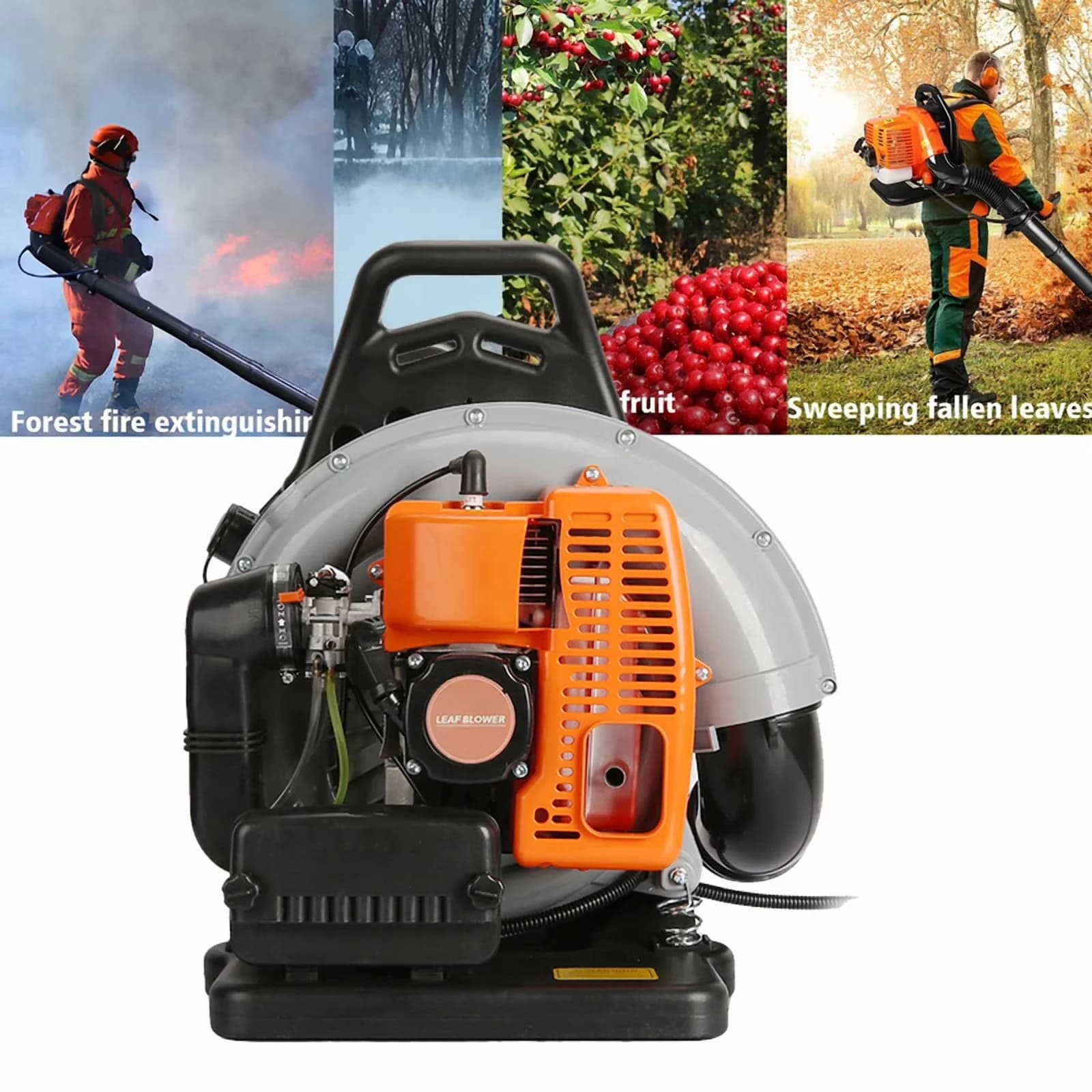 Stylish Leaf Blower with Fuel Tank, Grass Lawn Air Cooling Gasoline Grass - Model E91CE3