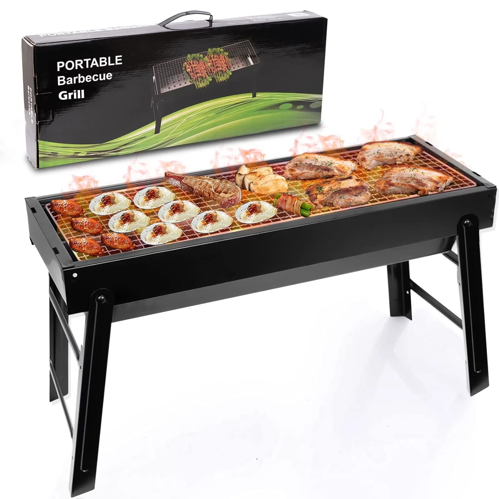 Stylish Charcoal Grill with Foldable, Portable - Stainless Steel, Steel Model EA478D