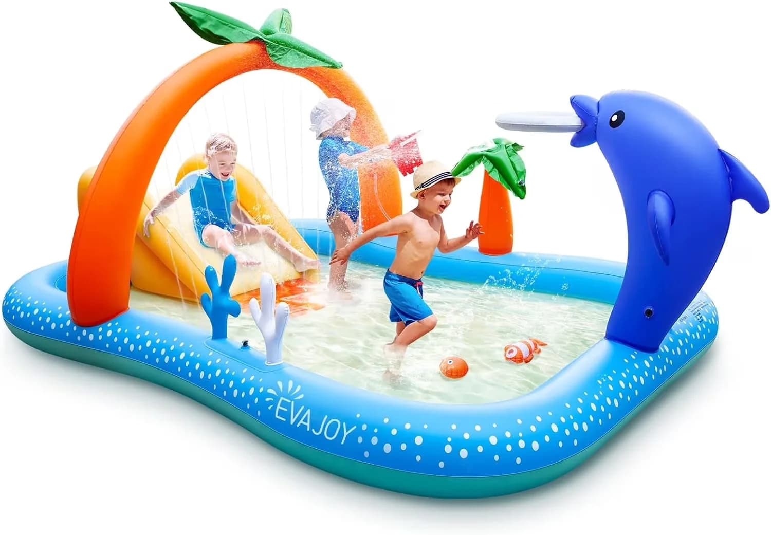 Sleek Inflatable Pool with Uv Resistant, Puncture Proof, 95 x 75 x 40in Rectangular Swimming for Outdoor - Model 09AEFA