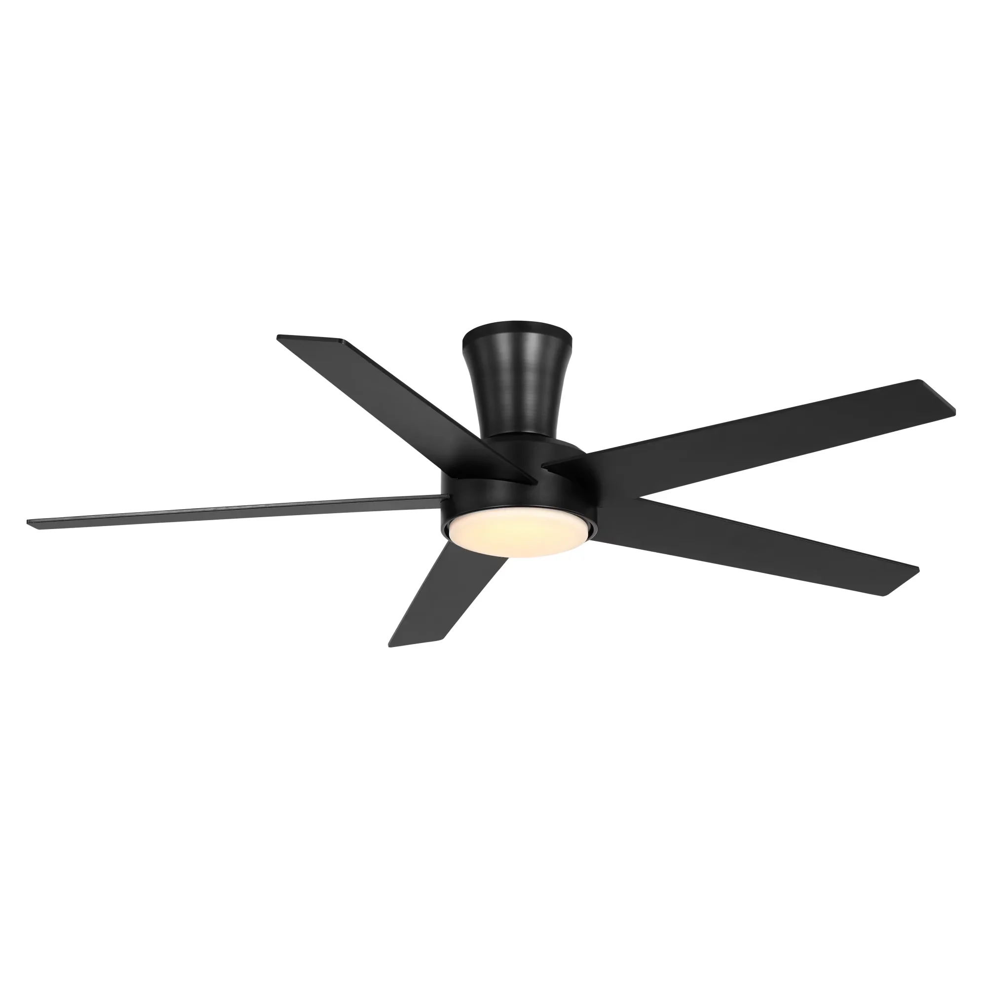 Durable Ceiling Fan with LED, Traditional, 52-Inch Black Low-Profile DC - Acrylic Black Model 40FFD0