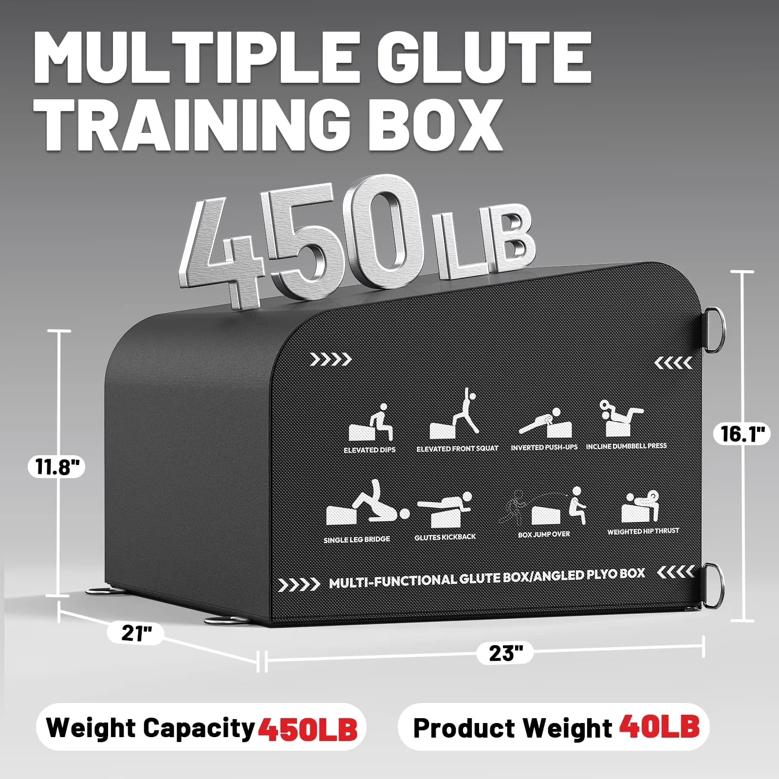 Home Gym Accessory Quality with Glute Box, Hip Thrust Bench - Black Heavy Foam for Home Model 29629E