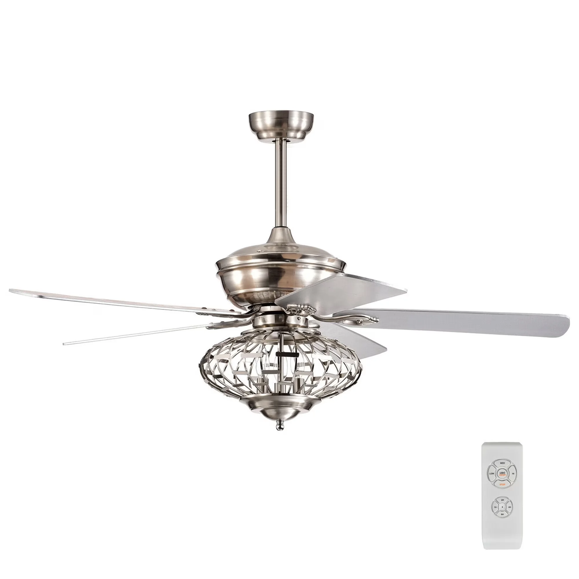 Innovative Ceiling Fan with Incandescent, Farmhouse, Remote Controlled - Silver Model 2FB740