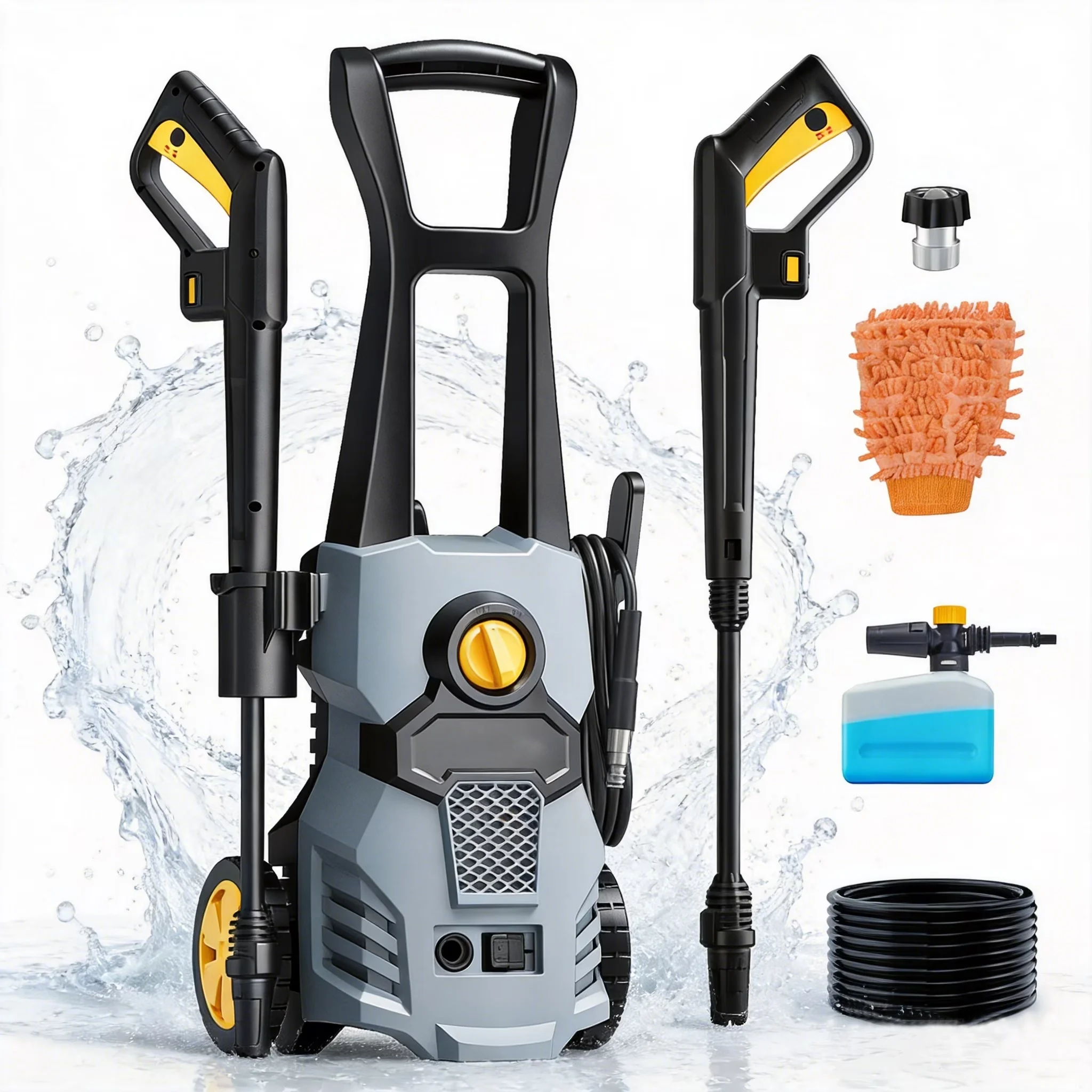 Premium Pressure Washer with Adjustable Wand, Hidrolavadora, Electric for Home - Model C46997