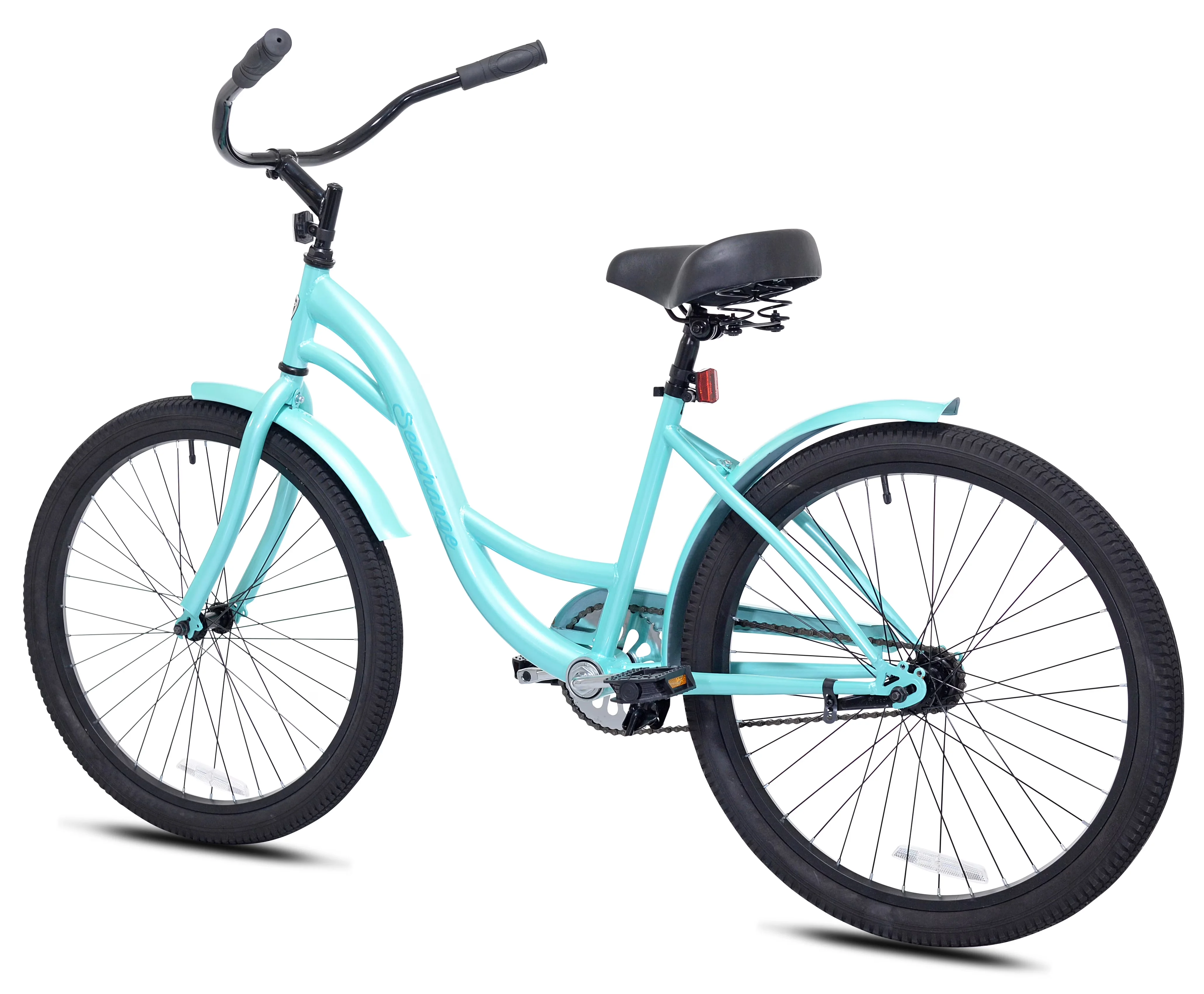 Cruiser Bike Quality with Adjustable Handlebar Height, Adjustable Seat Height, Wide, swept-back adjustable handlebar - Green Model 92D9DD