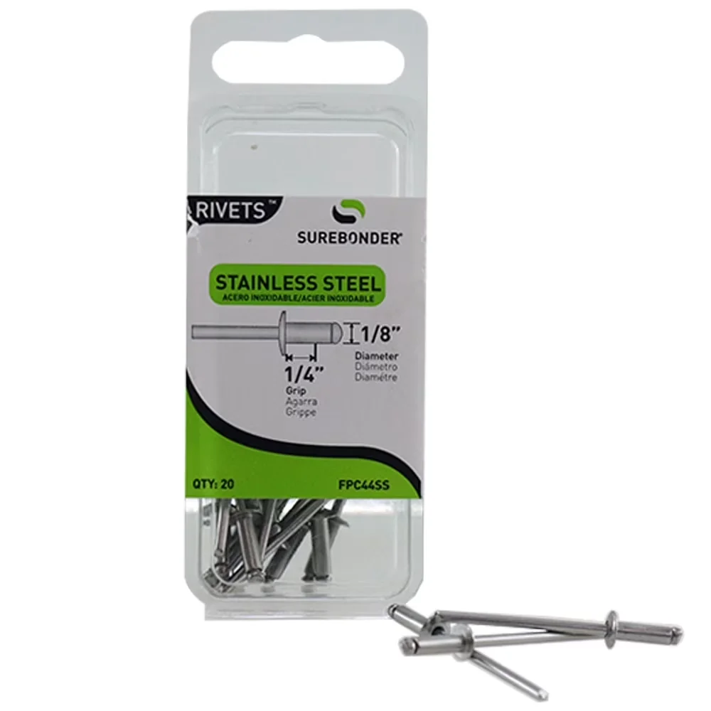 Quality Fastener with Easy Installation, 1/8" Diameter - Stainless Steel 0.15 L x 4 W x 2 H Model F9F142