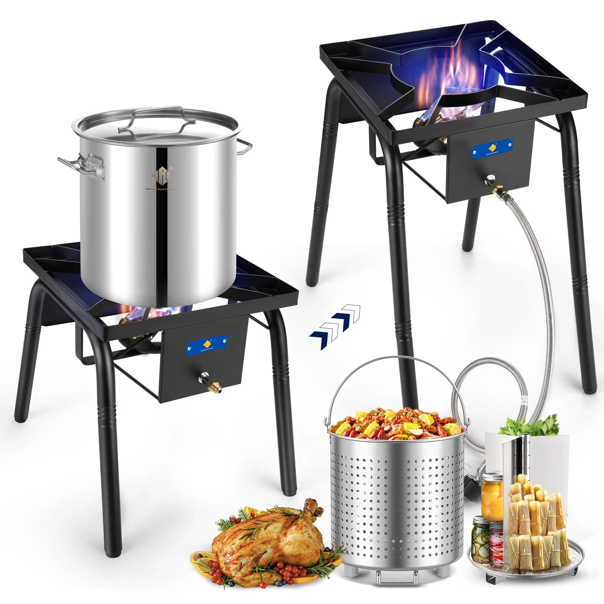 Sleek Outdoor Fryer with 20000 BTU - Stainless Steel 32QT - Ergonomic Design Model E3715E