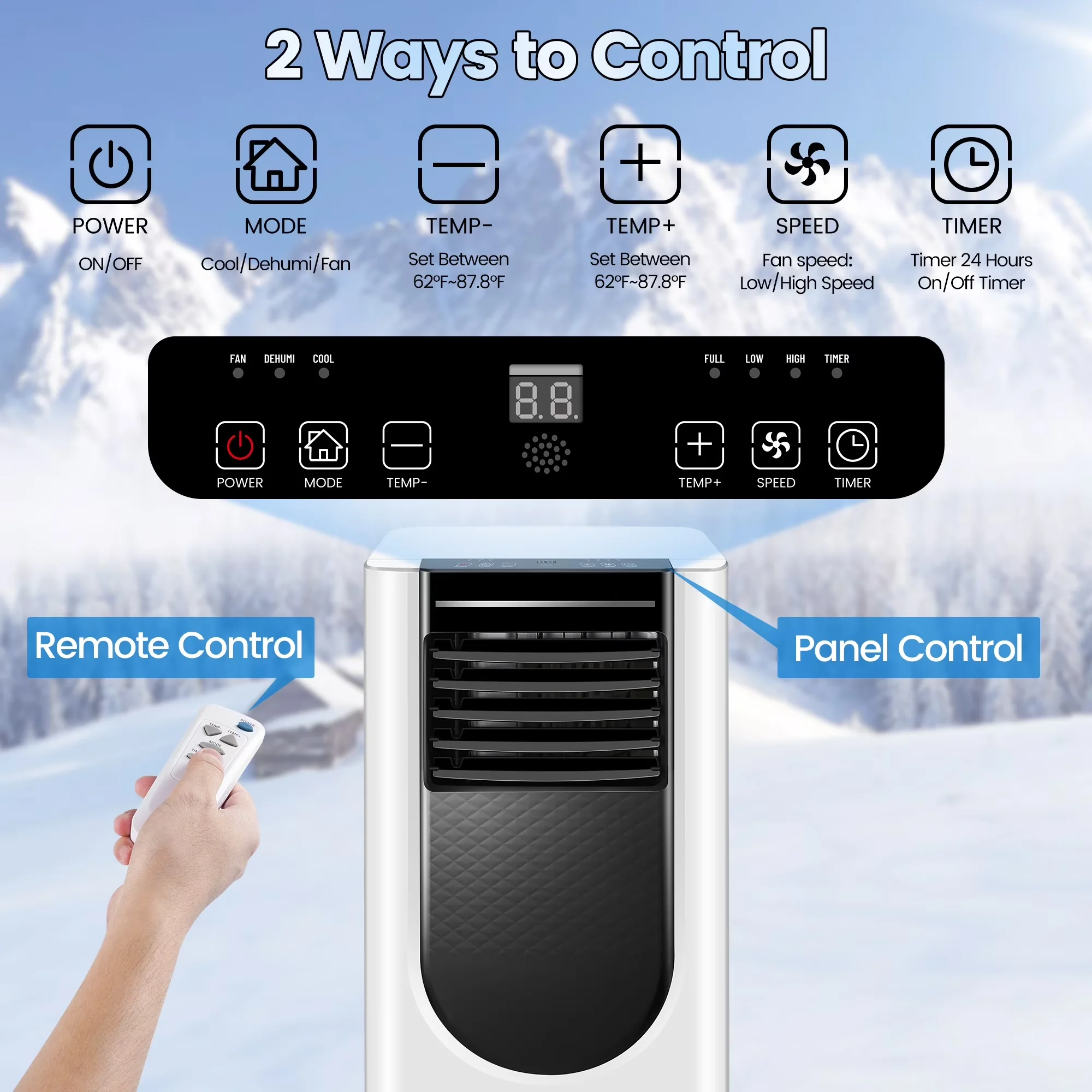 Air Conditioner Professional with LED, 8000 BTU, 8000 BTU Portable - White Model B6DDE6