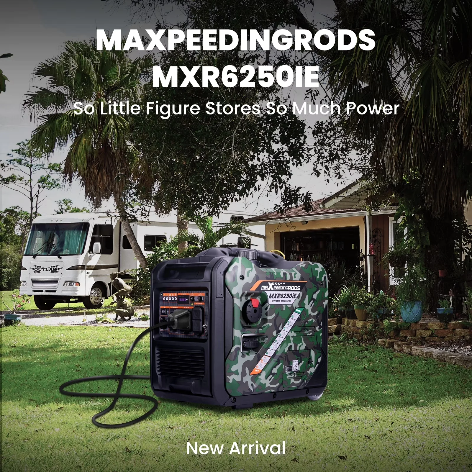 Generator Premium with 5000W, Overload Protection for Camping, Outdoor - Model 44B2EA