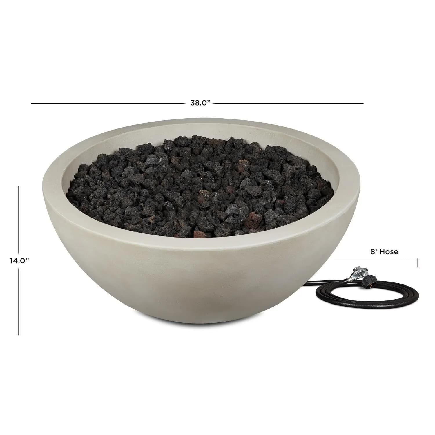 Compact Outdoor Heating with Rust Resistant - Glass Fiber Reinforced Concrete 38-Inch Model 5D3CE5