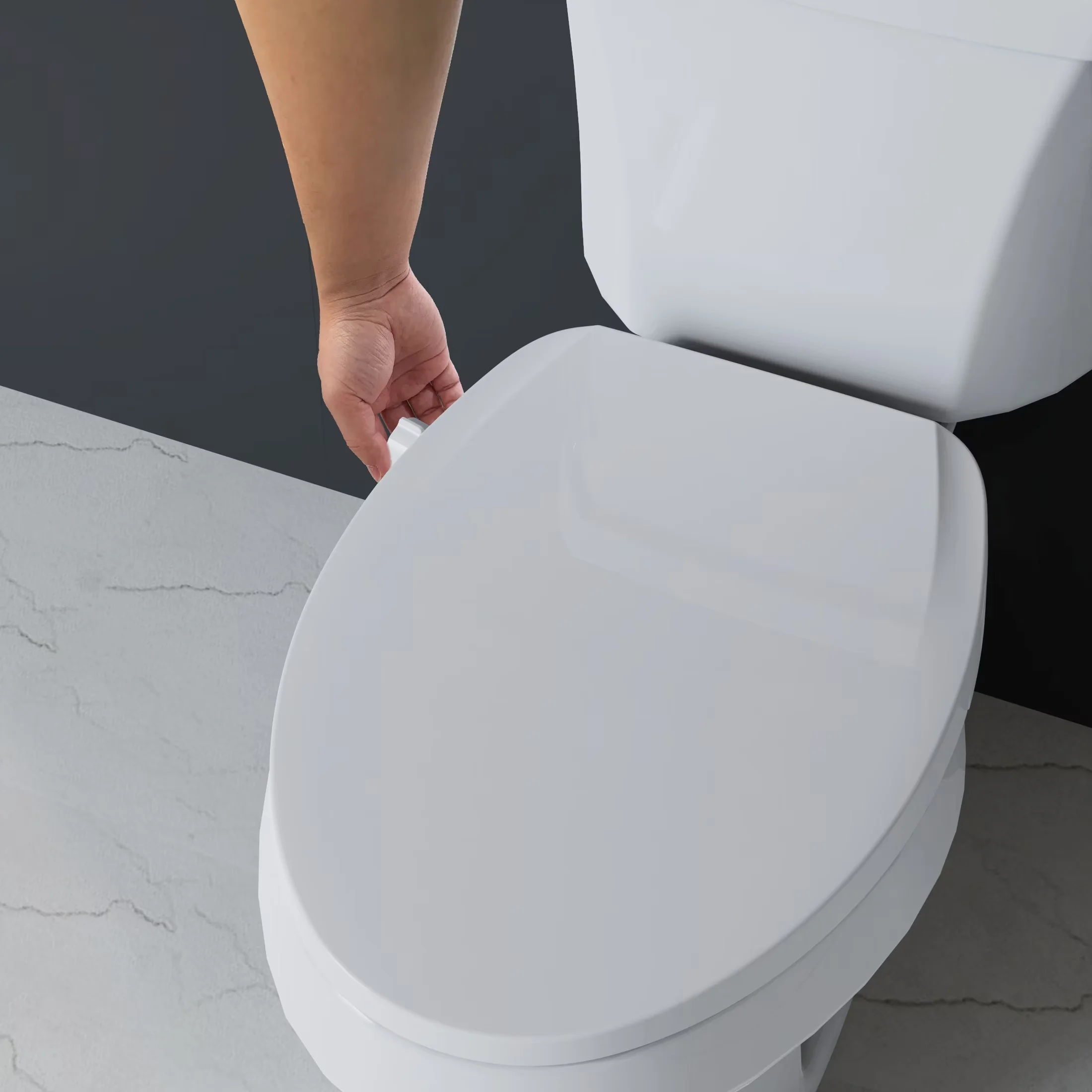 Modern Toilet Seats And Lid with Hardware Included, Easy Installation, Easy Release - Pp Model 6A65A3