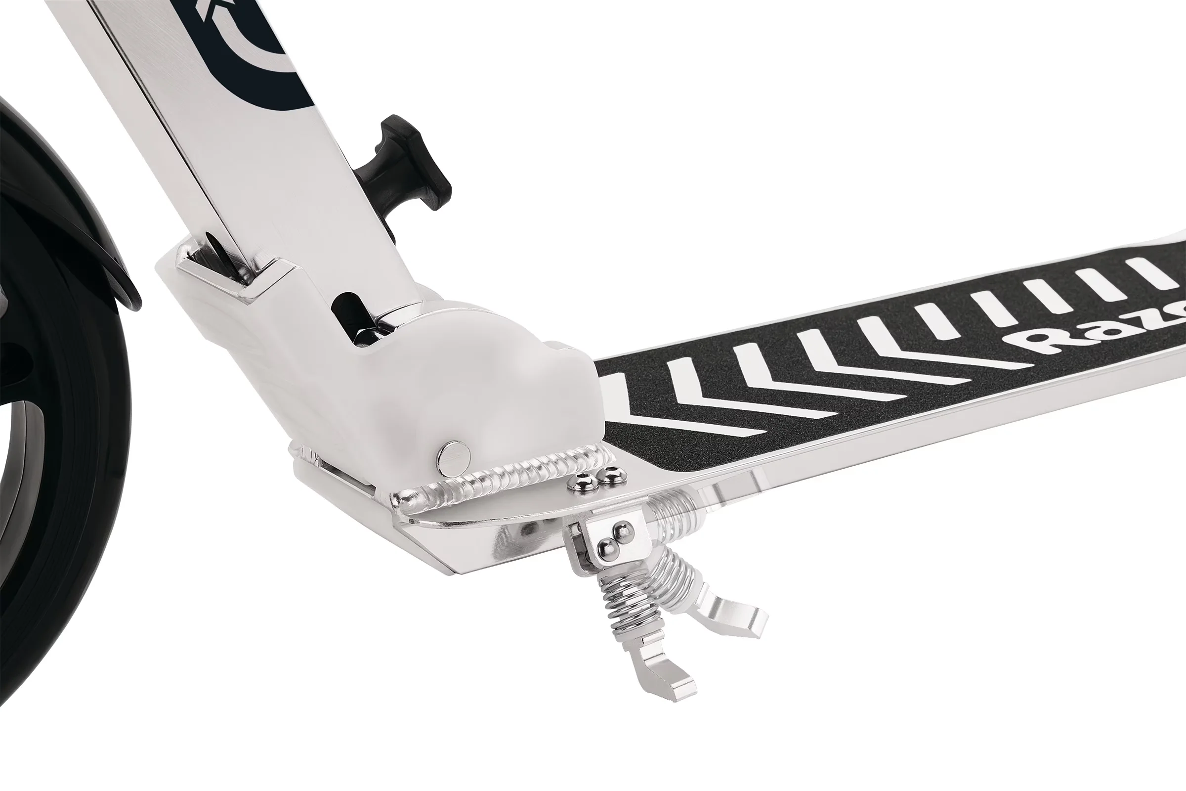 Sleek Scooter with Foldable, Portable - Silver Aluminum, Urethane, Rubber, Steel, Plastic Model 53A84B