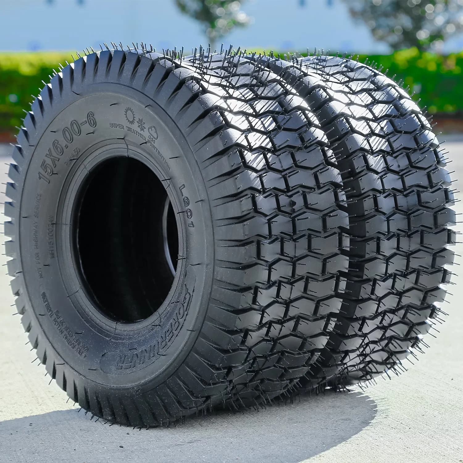Sleek Lawn Mower Tire with Low Maintenance, All-Weather, LG01 15X6.00-6 4 Ply and Garden - Model 5F2984