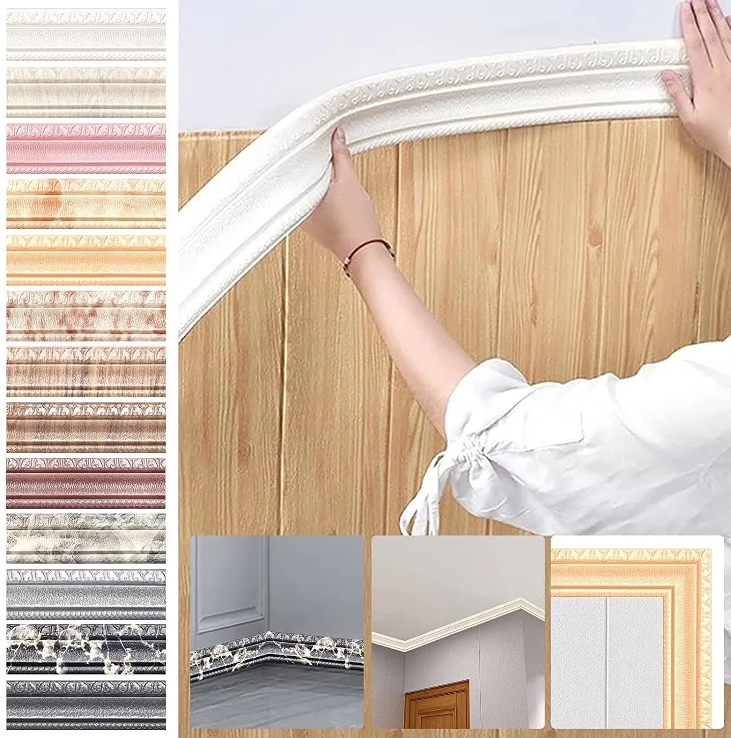 Efficient Grey Vinyl Flooring Vinyl Plank Flooring with Peel and Stick Wall Molding - Plastic 90 x 3 for Home Office Model 5D0EDF