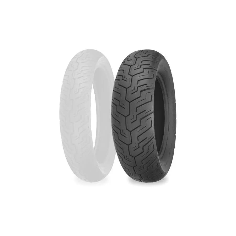 Premium Motorcycle Tire with Dot Approved, 734 Series Rear 130/90-15 66P Bias Tl - Black Model 1B58C6