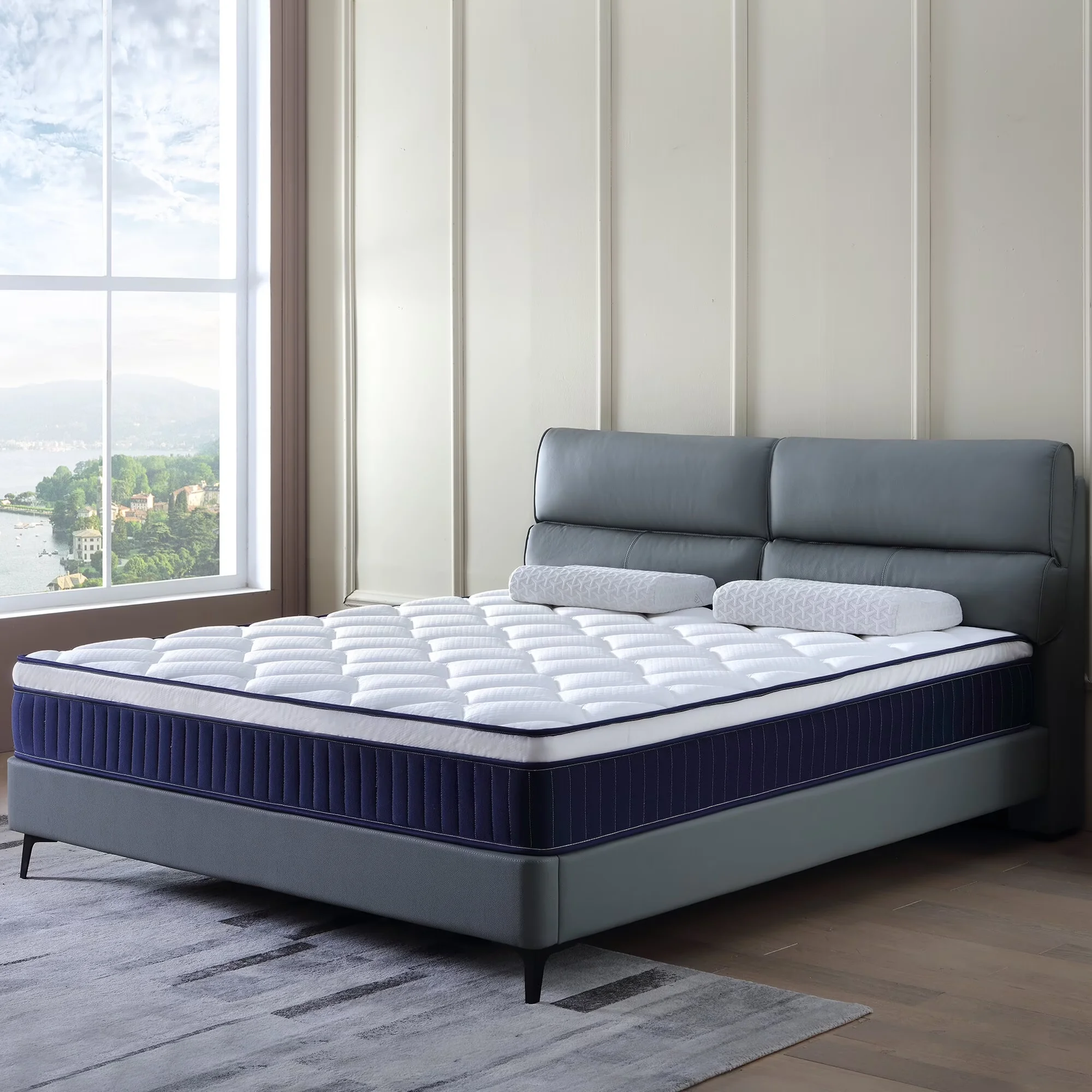 Modern Mattresses Accessory with Pressure Relief Mattresses,, Queen Size Innerspring - Foam+Spring Brown Model 0AF59C