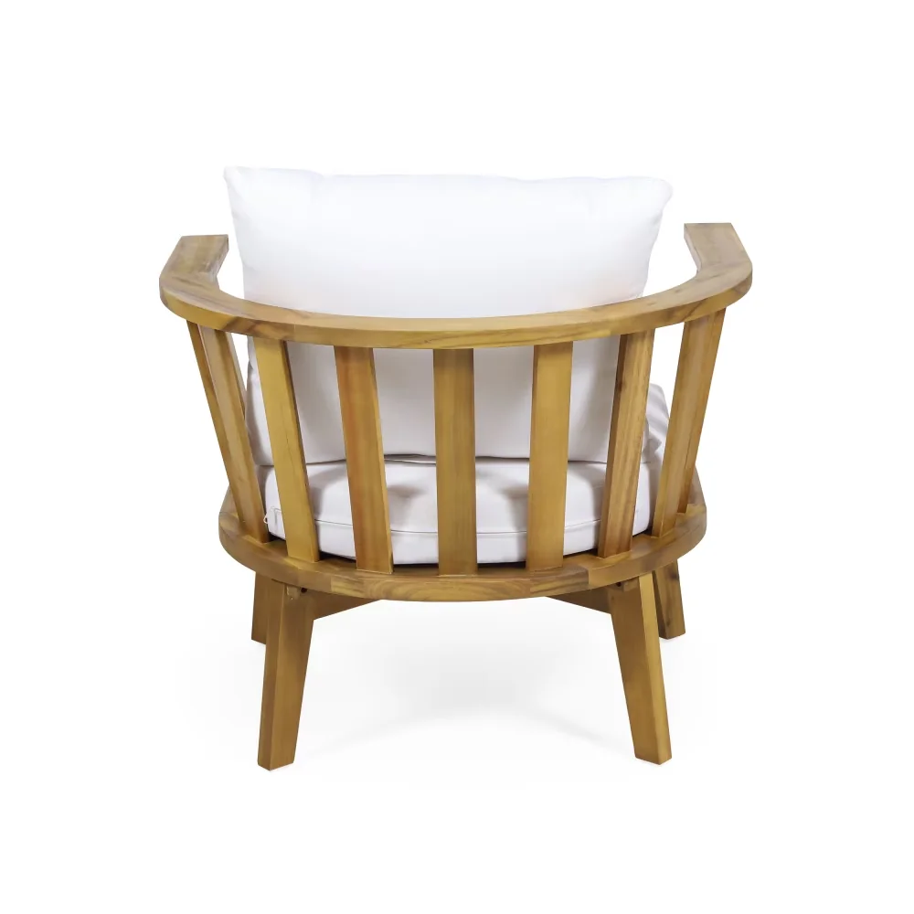 Patio Chair Reliable with Waterproof, Rust Resistant, Waterproof Cushions - Brown Wood Model 47A2F1