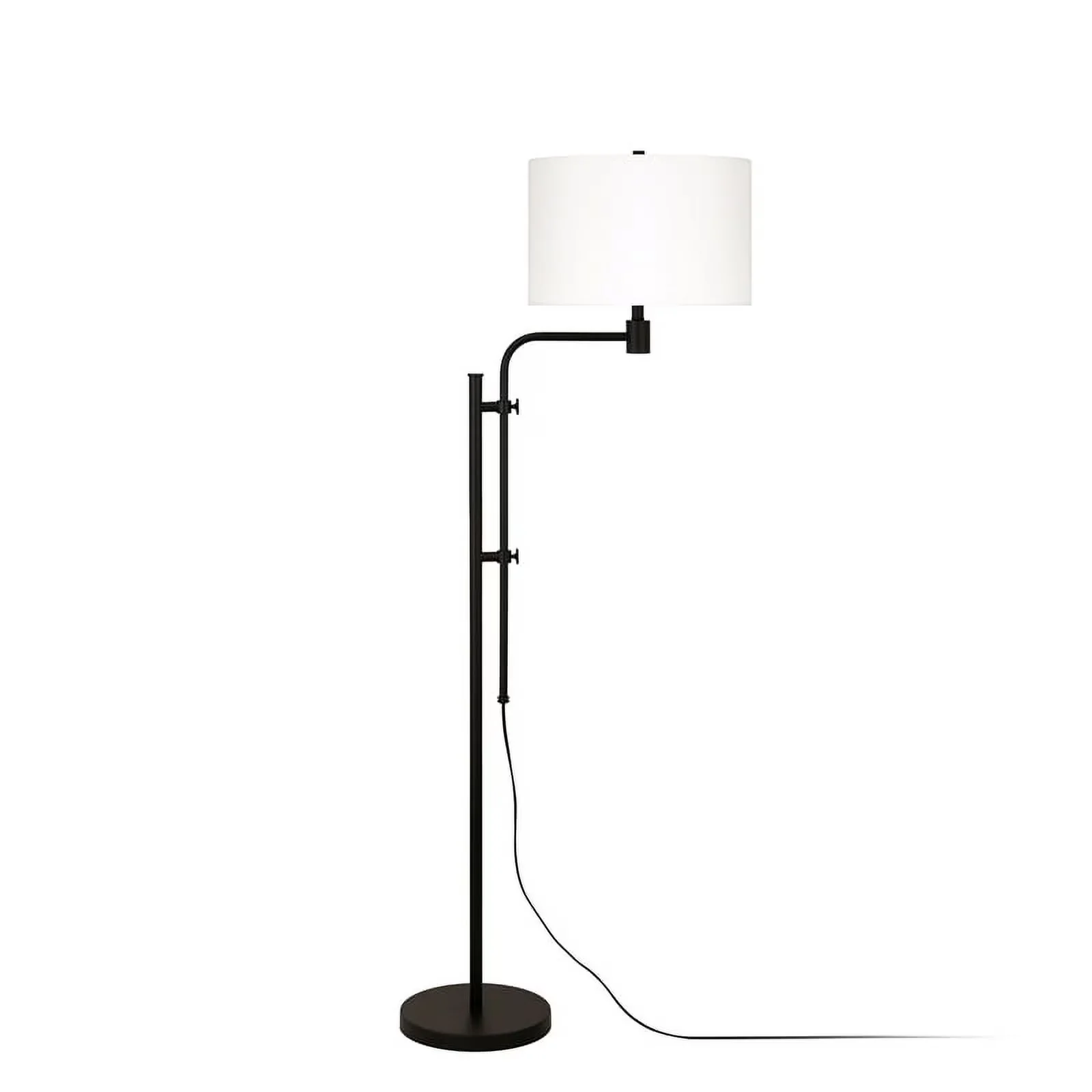 Durable Floor Lamp with Incandescent, Traditional, Adjustable Height - Black Metal Model 09575E