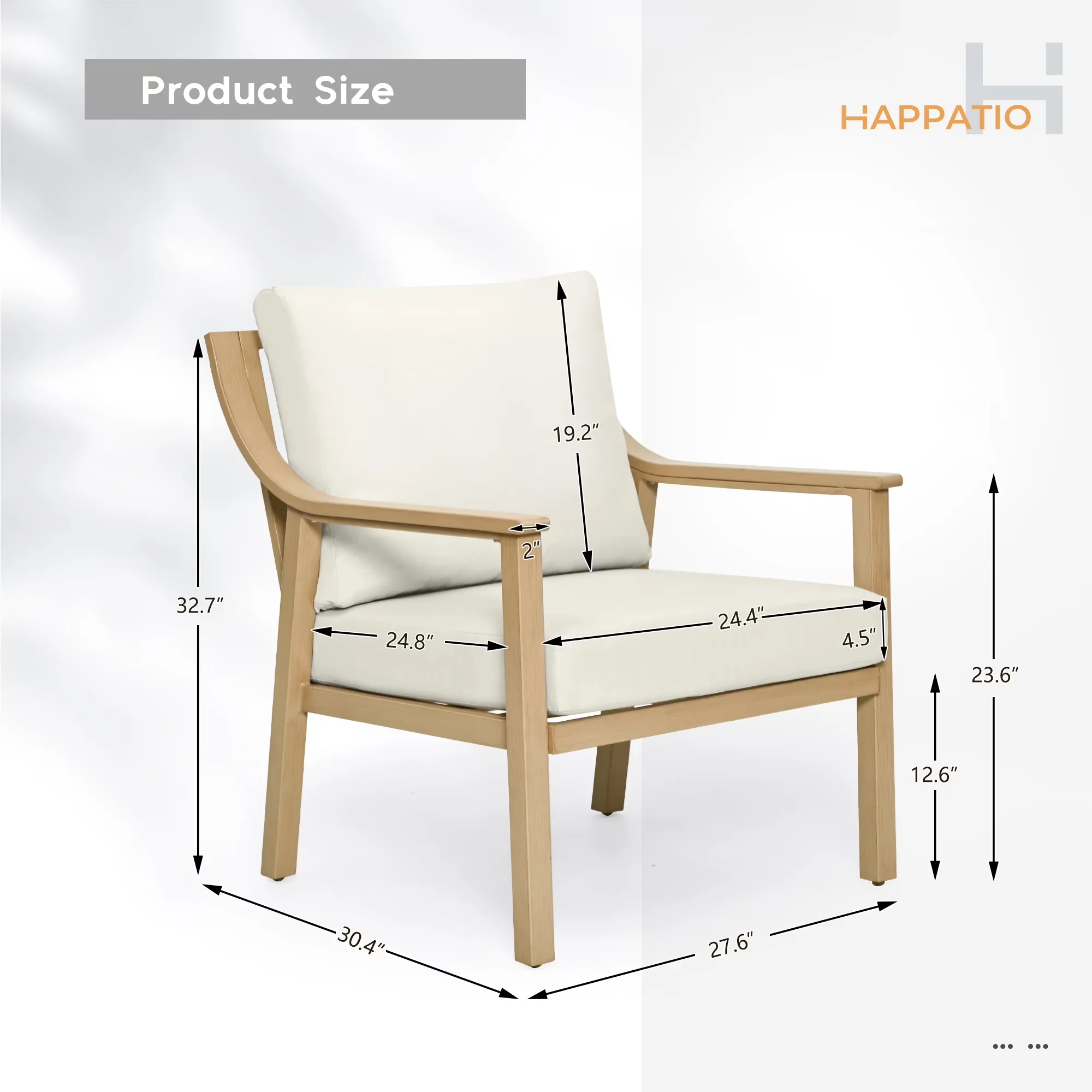 Outdoor Sofas Sectional Essential with Weather-Resistant, Modern - Warm Brown Aluminum Model D83D6B