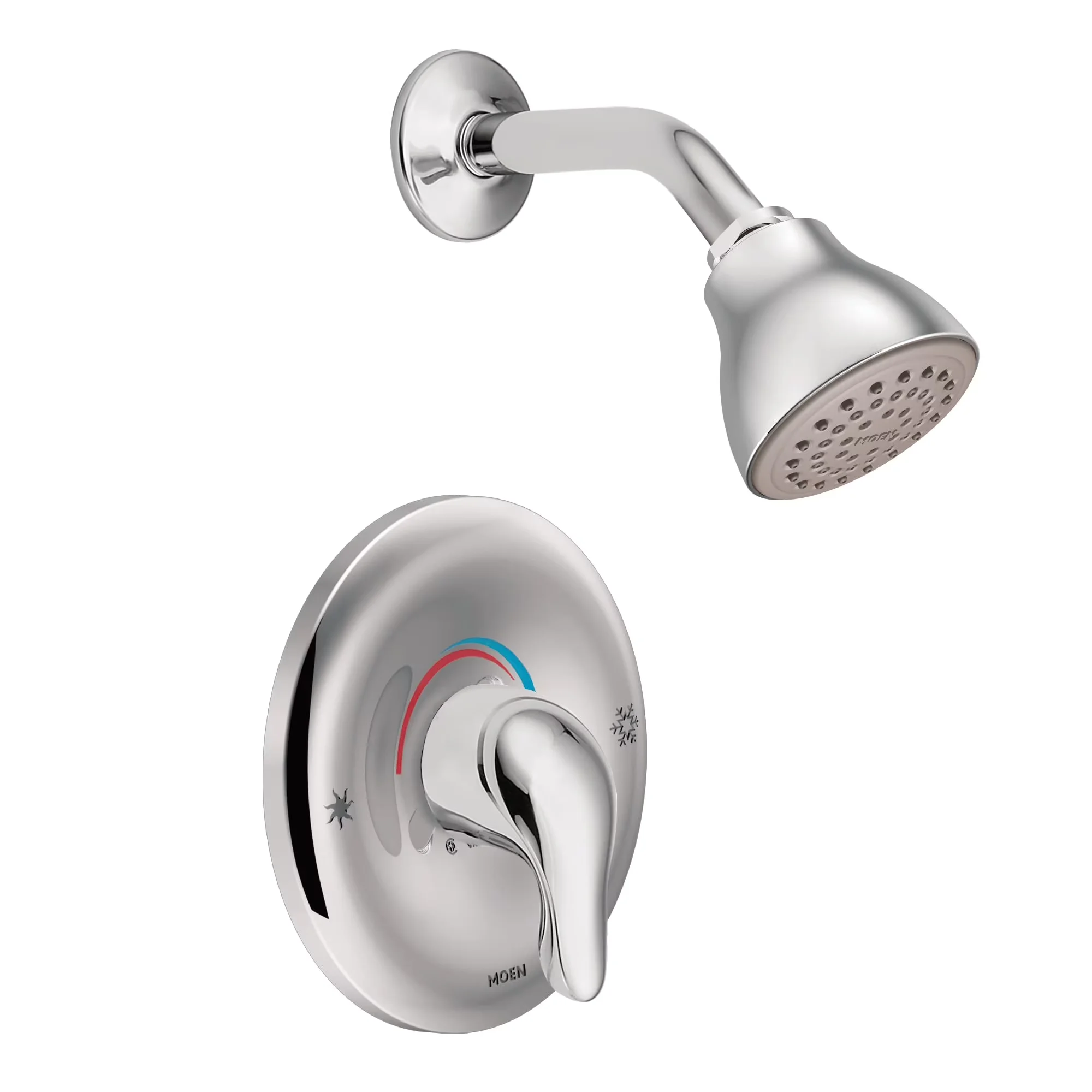 Sleek Shower Head with High Pressure, Wall Mount High Pressure Showerhead - Metal Silver Model 0999E2