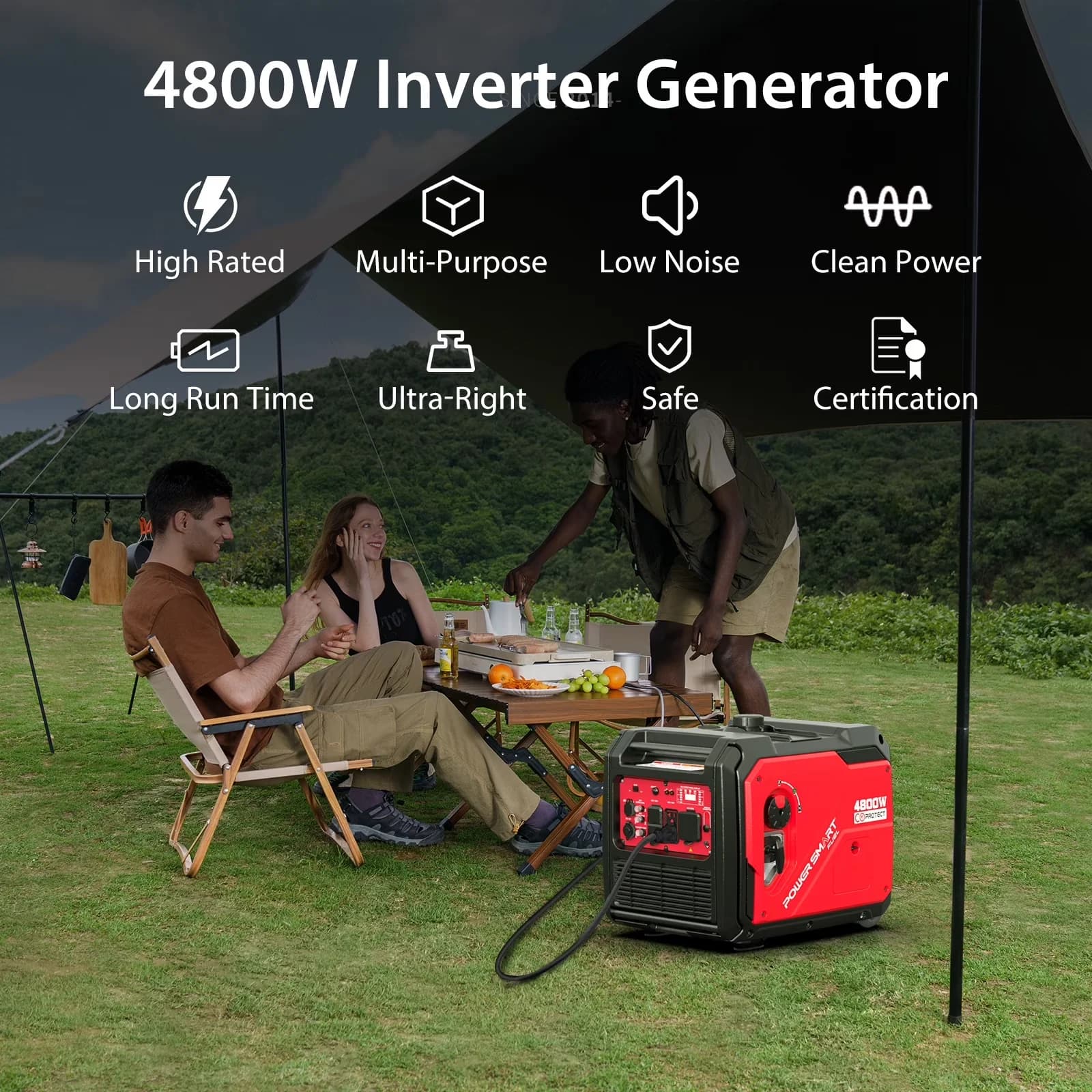 Reliable Generator with 4800W, Overload Protection, Manual Start for Outdoor - Model 8BF947