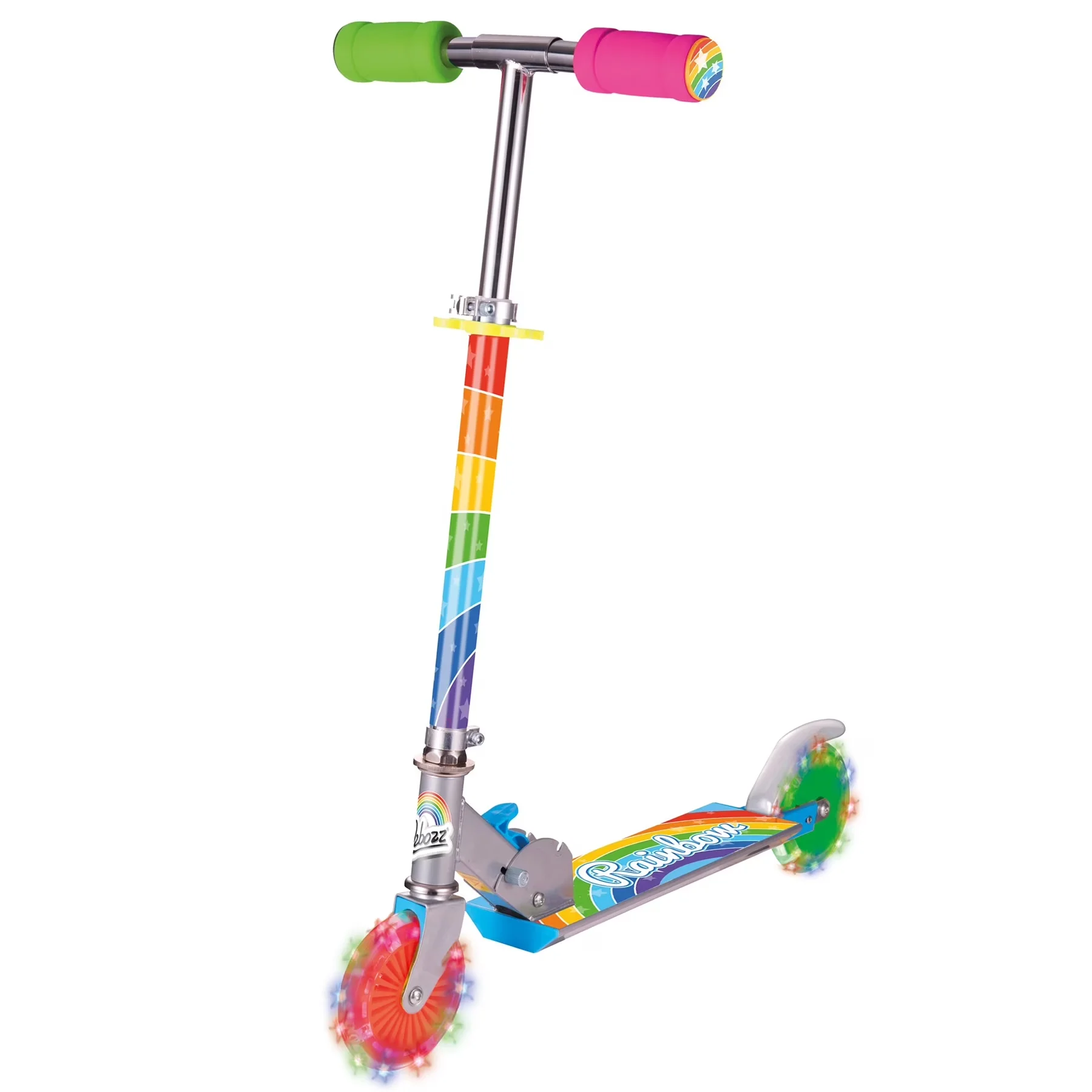 Premium Scooter with Foldable, Rearfoot brake., Assembled dimensions: 26 x 13 x 31.5". - Plastic Green Model 129BDA