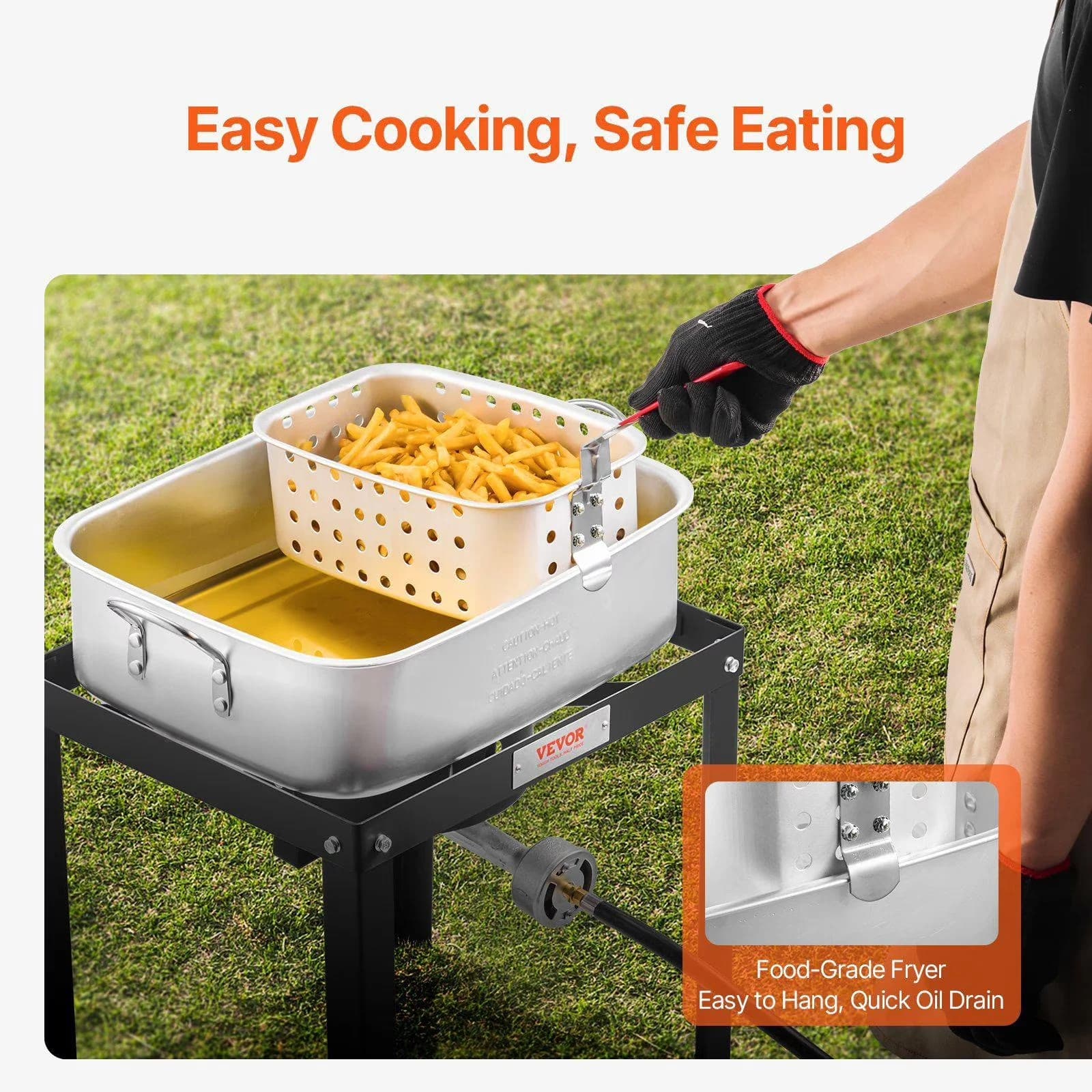 Innovative Outdoor Fryer with 58000 BTU, Heat Resistant Handle for Outdoor - Model 5B1A3F