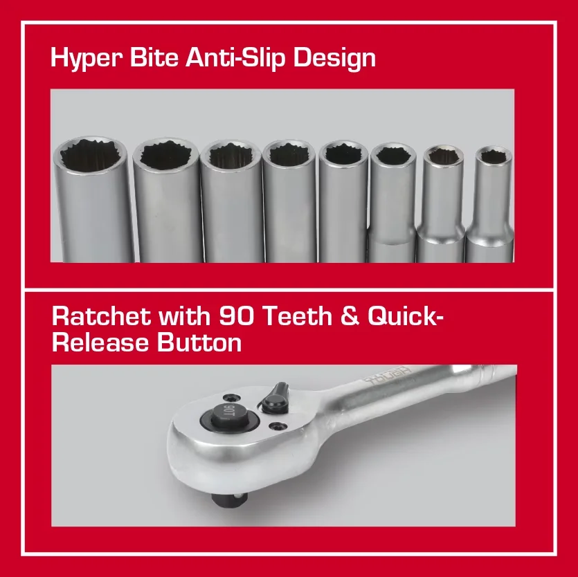 Reliable Hand Tool Set with Easy Clean, Easy To Operate, Handheld - Carbon Steel Silver Model D50CE0