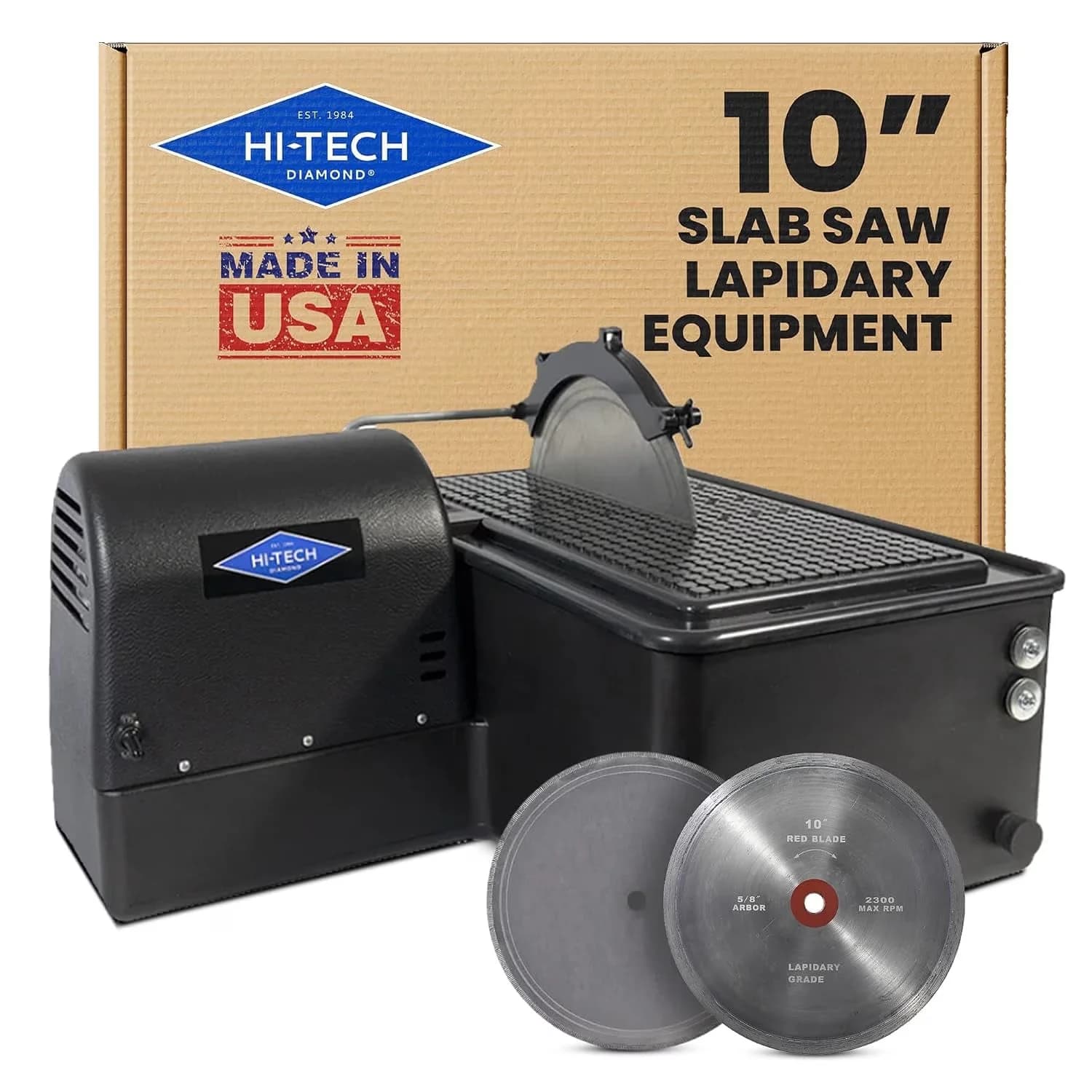 Sleek Power Saw with Compact Design, 10" Lapidary Equipment Slab, Wet - Tech Model 38654A