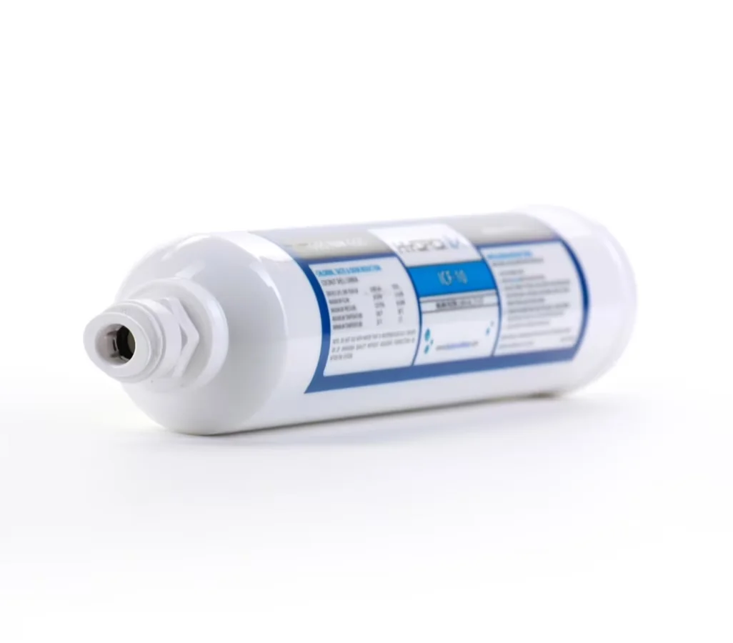 Premium Water Filtration with 3/8" Quick Connect, ICF-10Q38 Inline Reverse Osmosis Post, Fridge & Ice Coconut GAC Filter 2000 Gal - Model 0577BB