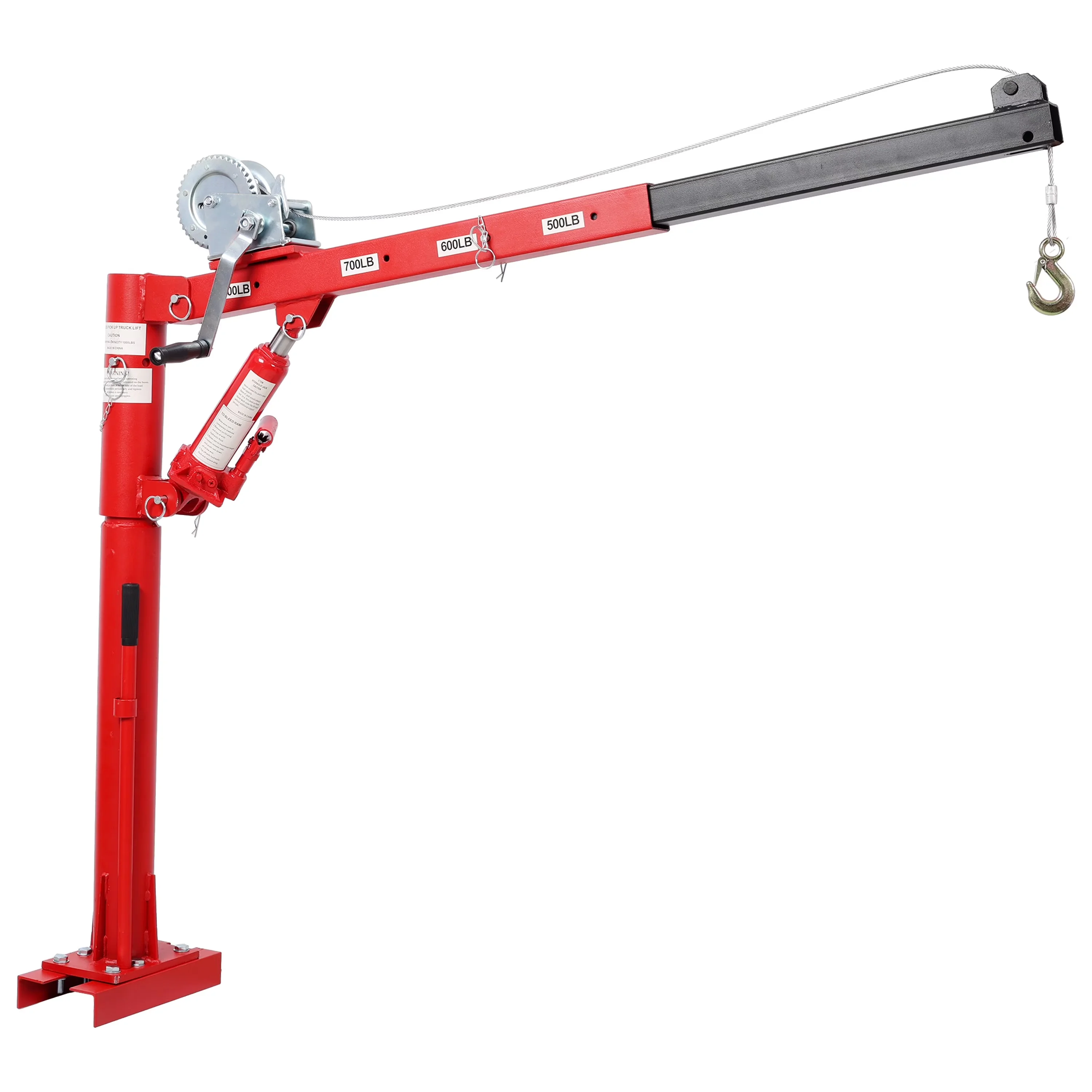 Stylish Push Mower with Adjustable, 1000 LBS Capacity Pickup Truck Crane - Red#5 Steel Model 76A7EE