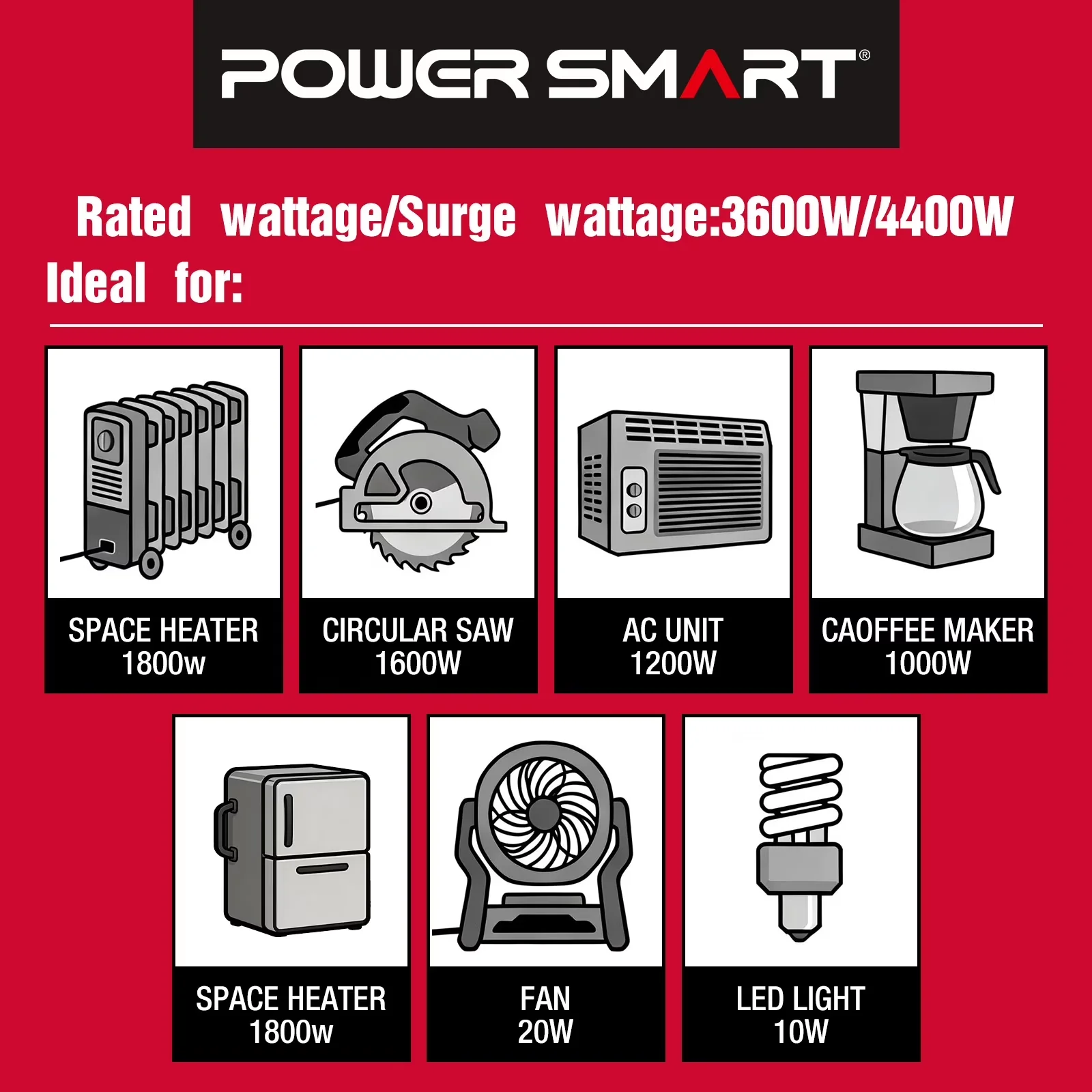 Generator Efficient with 4400W, On Indicator Light, 4400-Watt Powered for Daily Use - Model 45B119