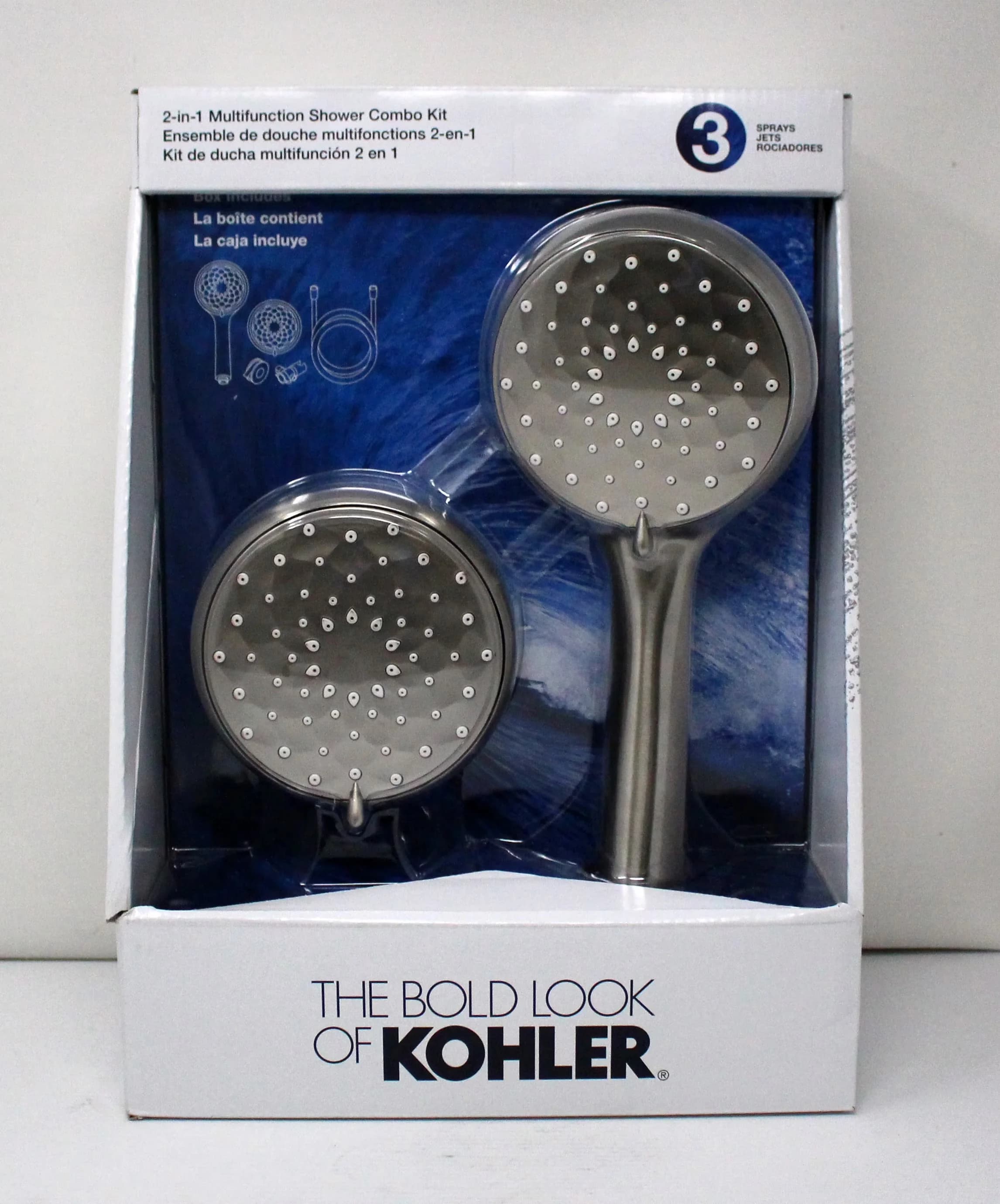 Premium Shower Head with Vibrant Brushed Nickel - Nickel Silver B110 - Satisfaction Guaranteed Model B91091