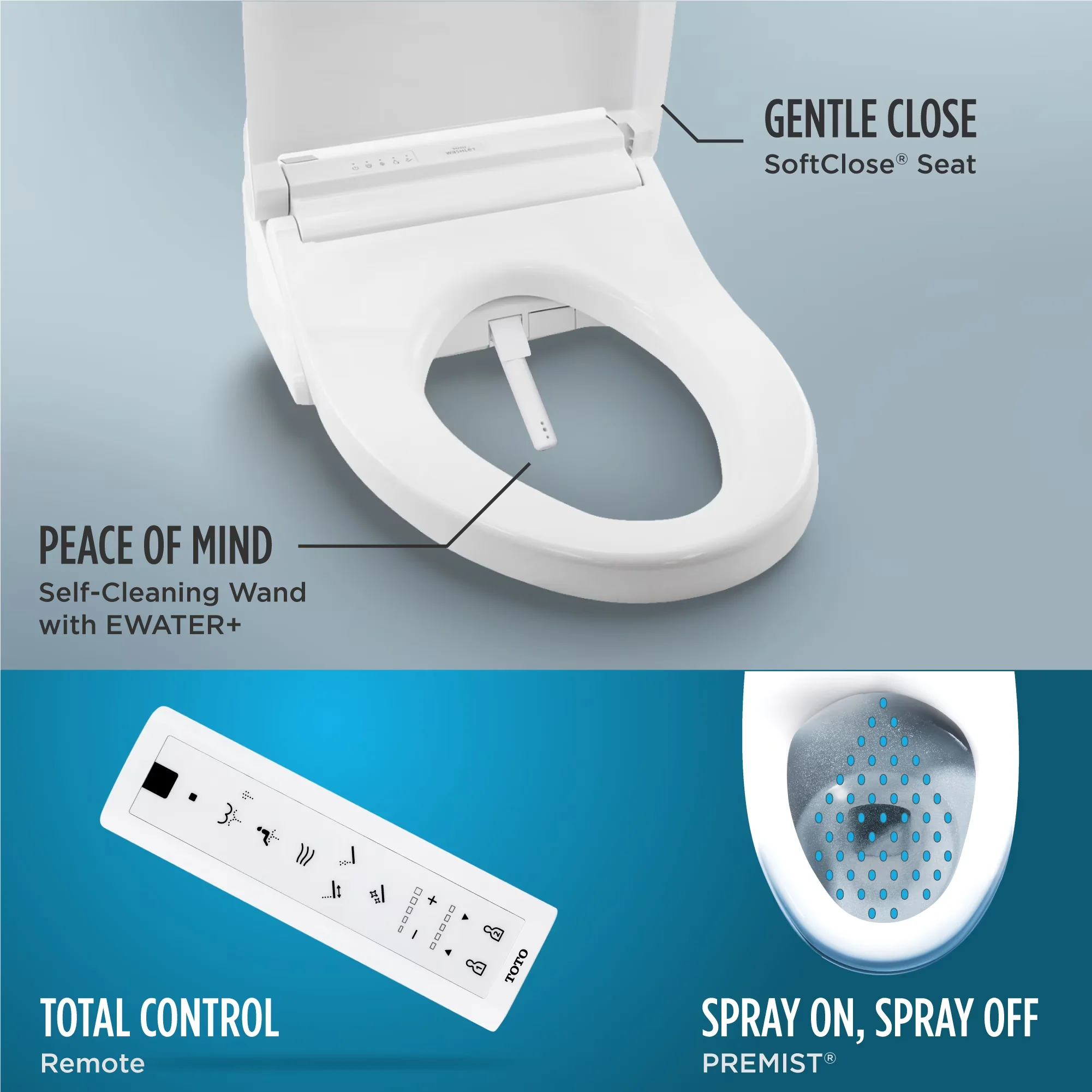 Premium Toilet Seats And Lid with Adjustable, ® ® C5 Electronic Bidet Seat - Plastic White Model 82FC1B
