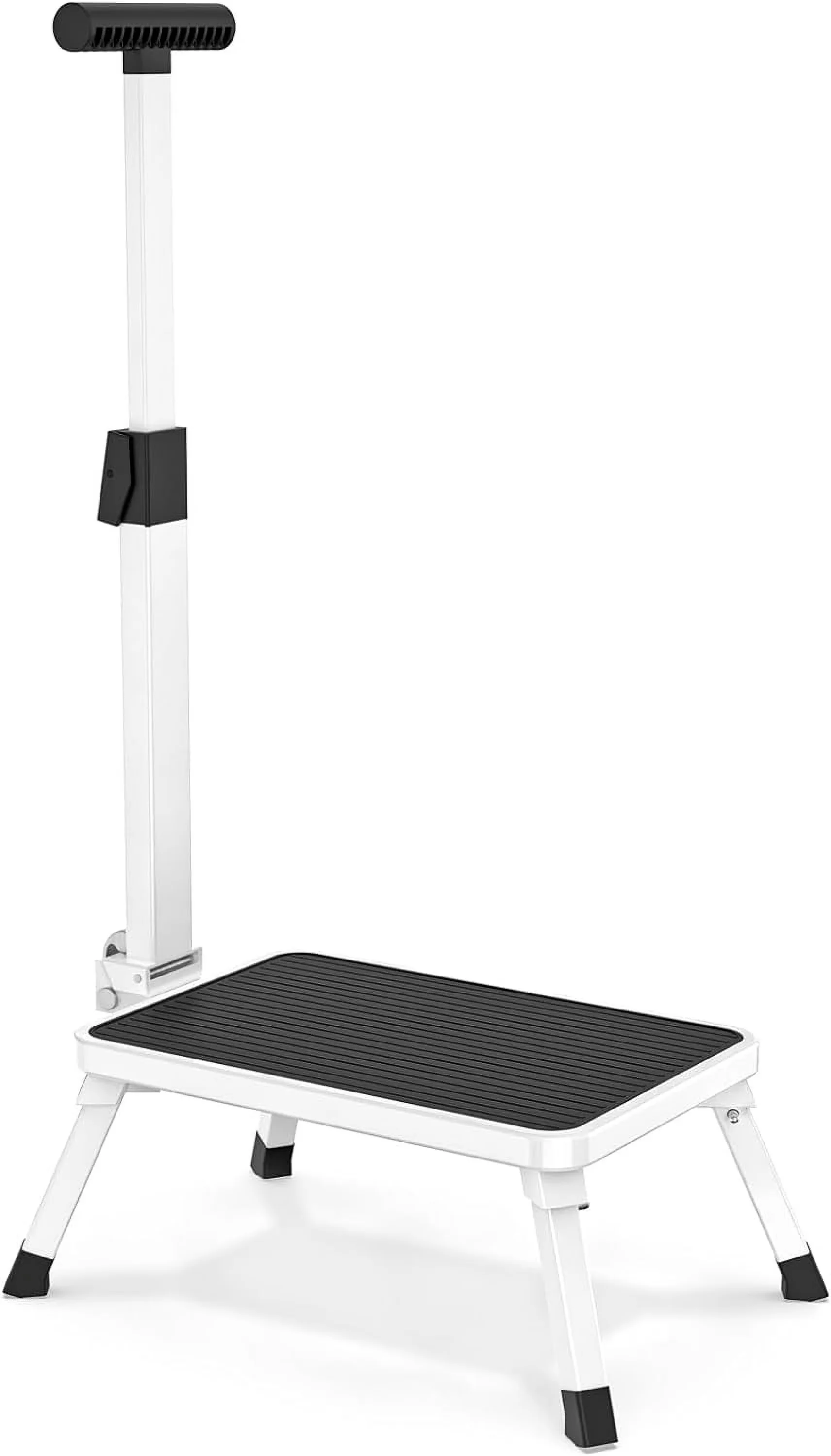 Ladders And Step Stool Versatile with Adjustable Height, Foldable, Non-Slip Metal - Wood Black Model 245176