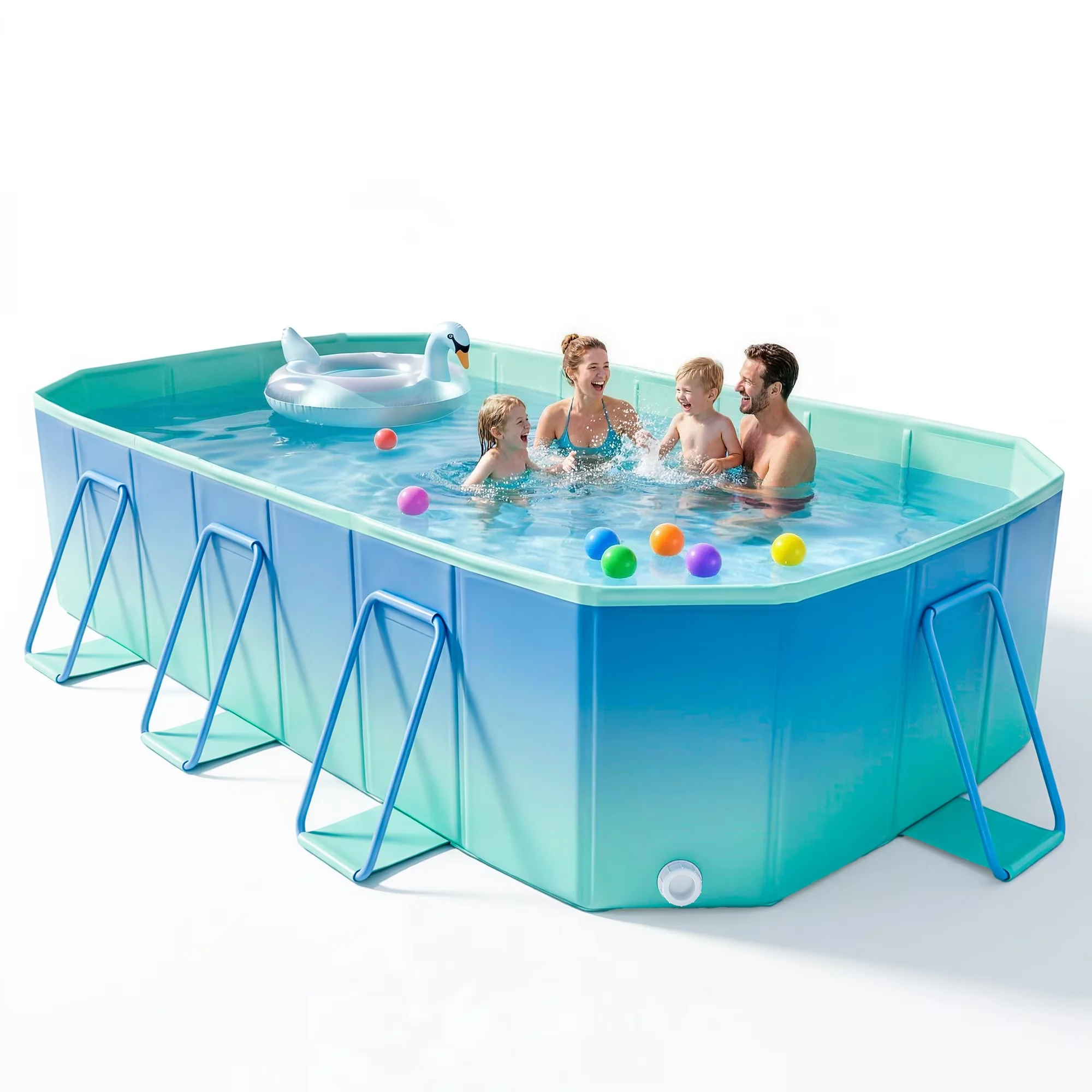 Essential Inflatable Pool with Puncture Proof, Fade Resistant, Puncture Resistant for Garden, Camping - Model C3958E