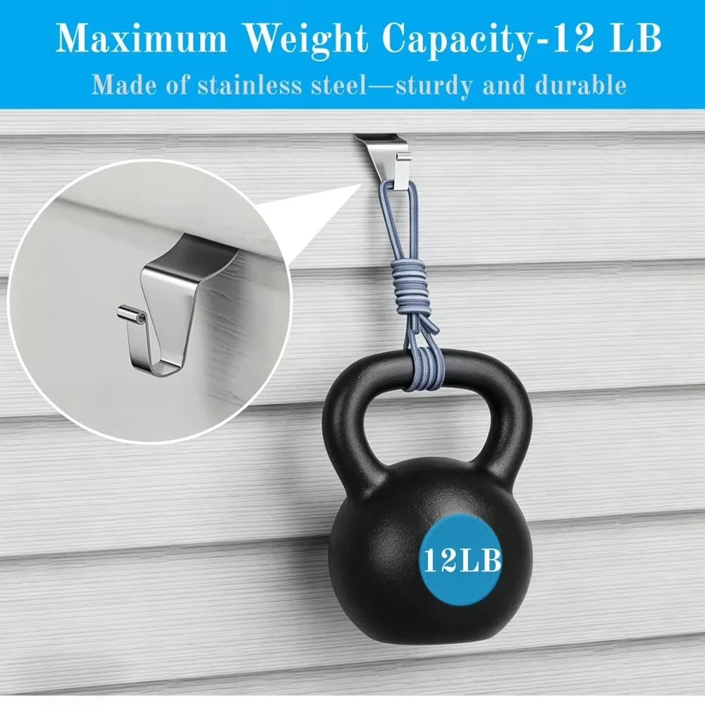 Fastener Modern with Easy-To-Use, Sturdy No Hole Siding Hooks - Silver Stainless Steel Model 2F87C0