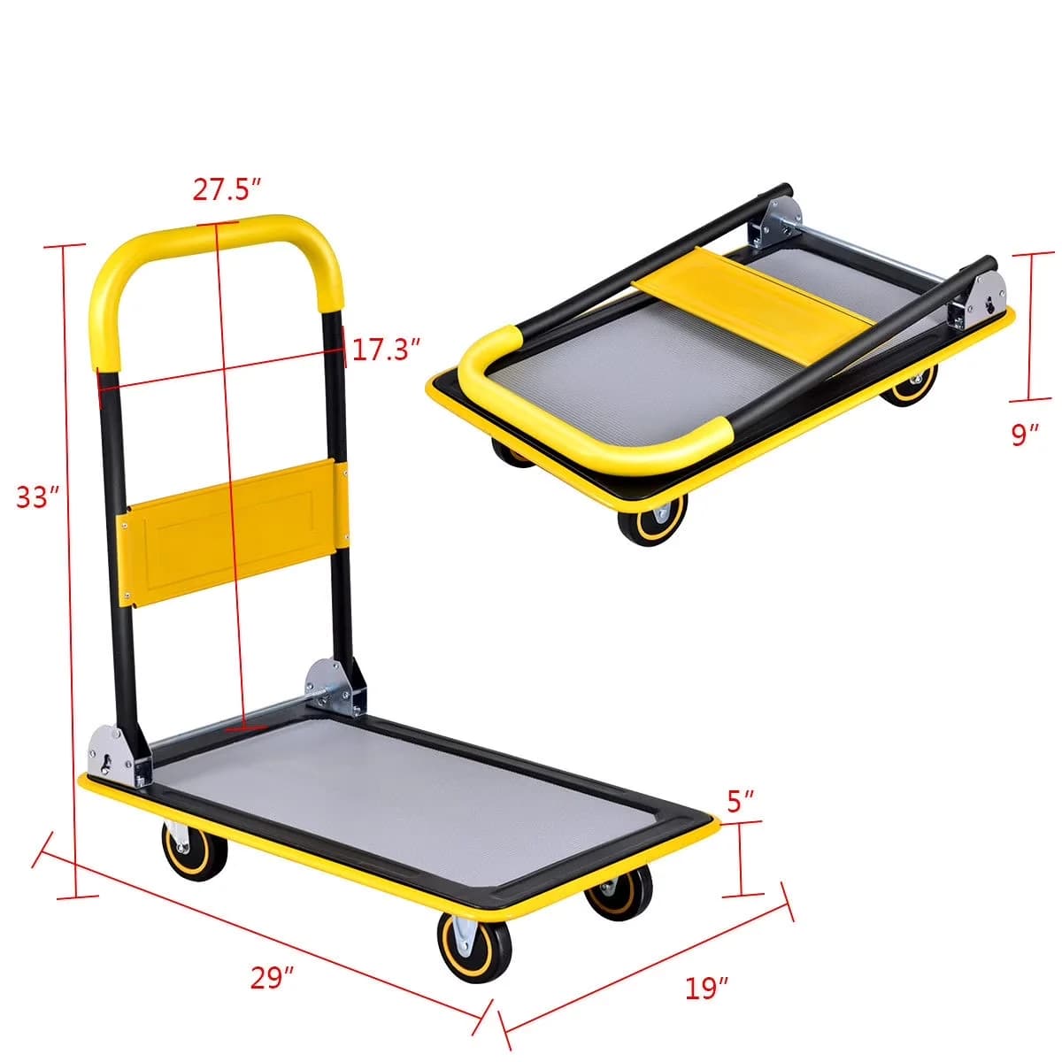Moving Innovative with Durable, Weight capacity: 330 lbs, Main material: Iron and PU wheels - Black Model 039990